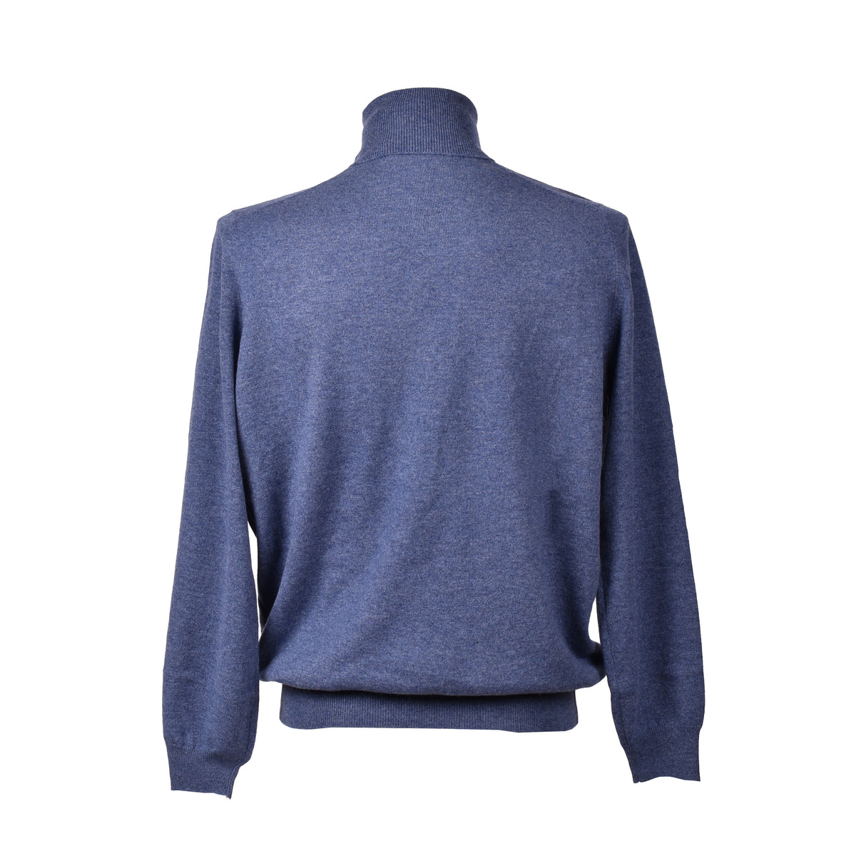BRUNELLO CUCINELLI MEN'S BLUE CASHMERE TURTLENECK SWEATER