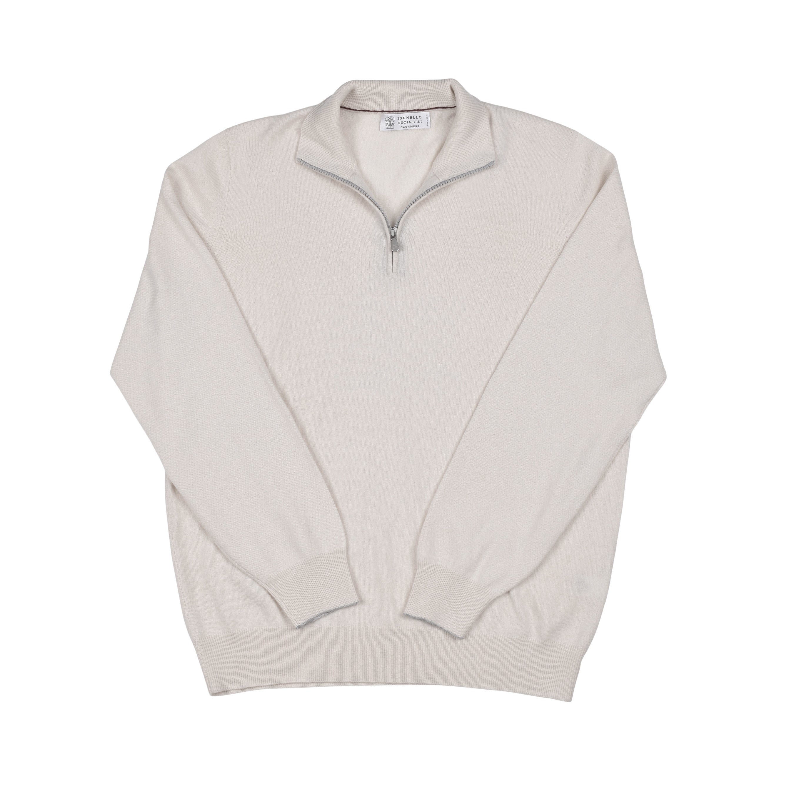 BRUNELLO CUCINELLI MEN'S 100% CASHMERE 1/4 ZIP UP  SWEATER / PULLOVER