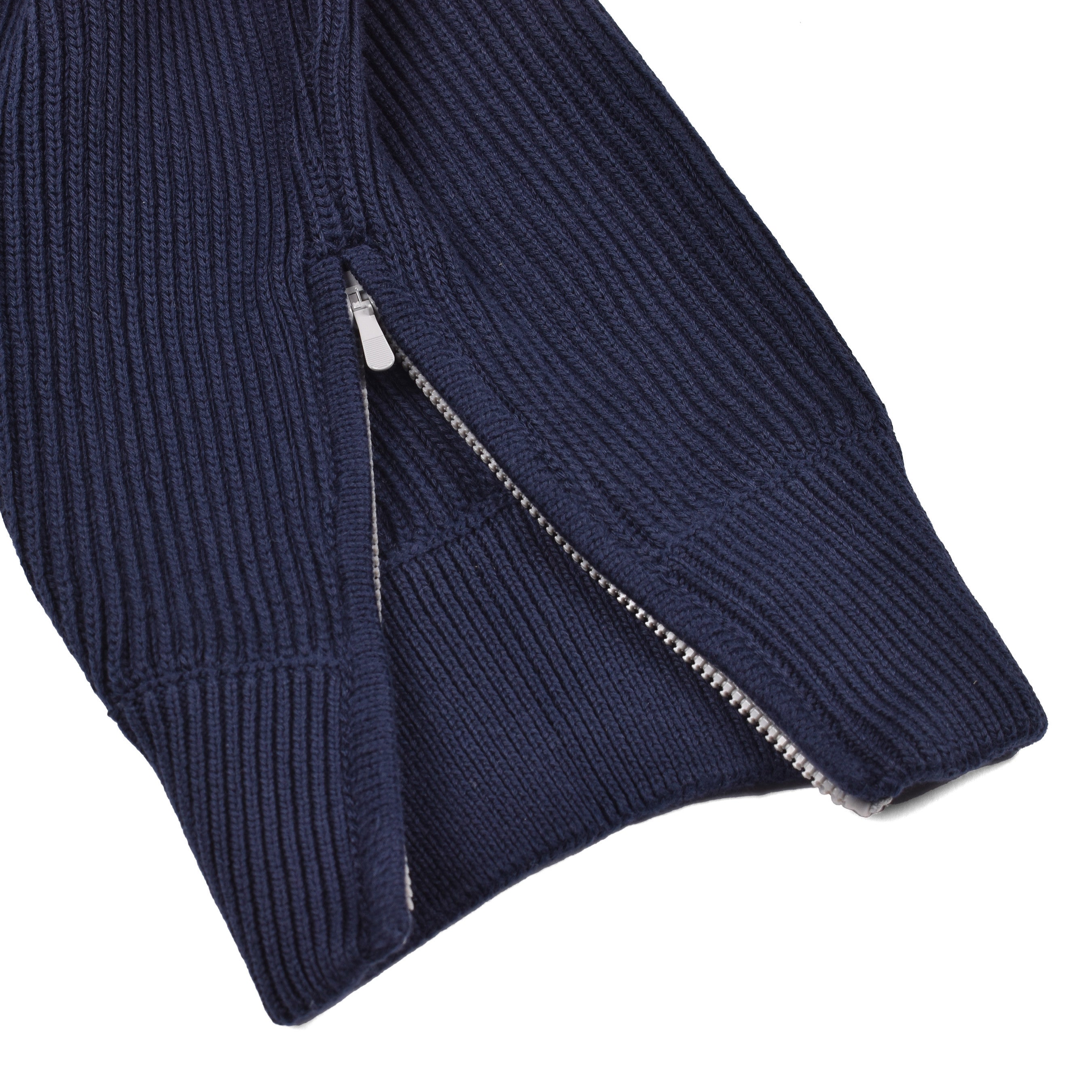 BRUNELLO CUCINELLI MEN'S NAVY RIBBED COTTON SWEATPANTS