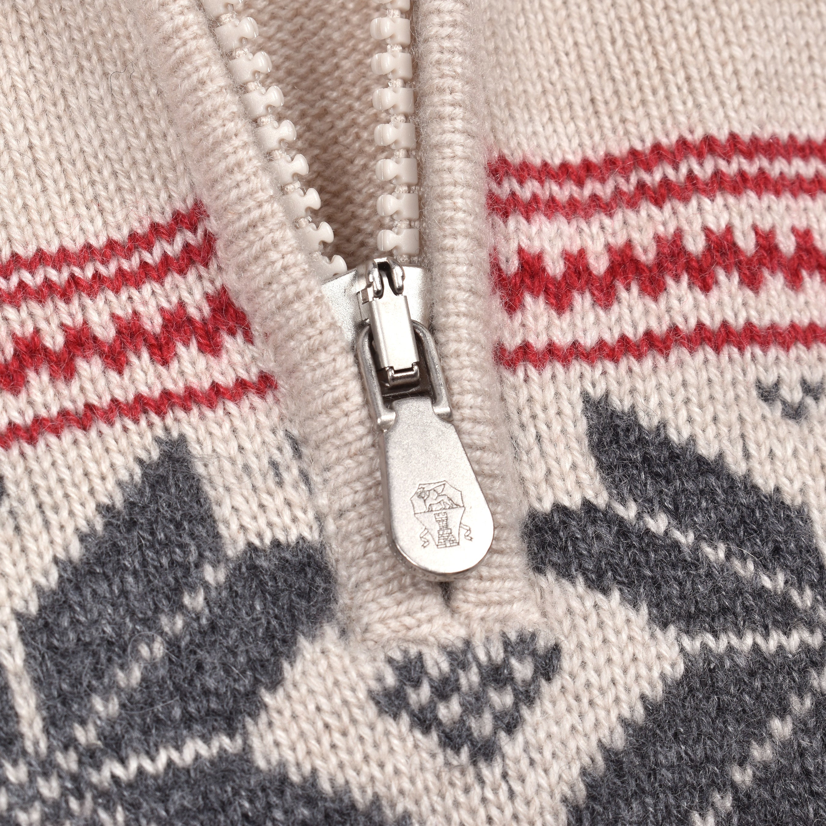 BRUNELLO CUCINELLI MEN'S 100% CASHMERE CASUAL 1/4 ZUP UP SWEATER