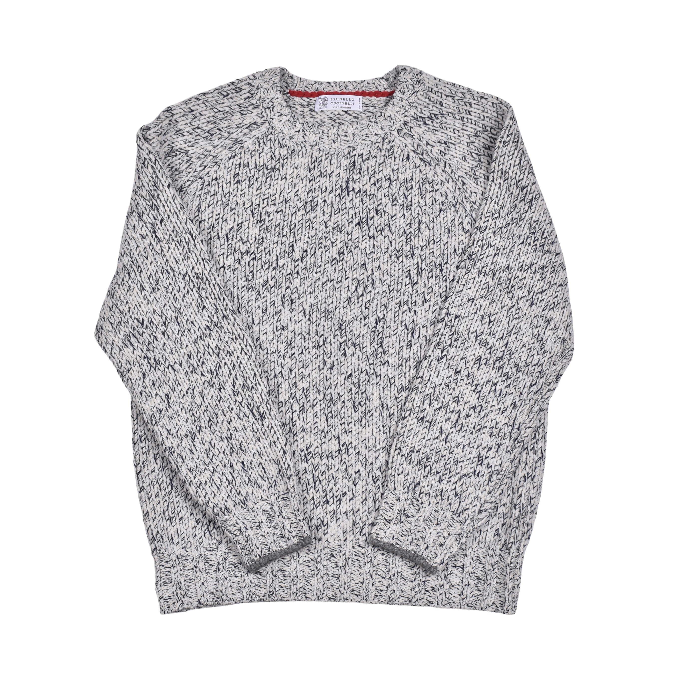 BRUNELLO CUCINELLI MEN'S HEAVY KNIT CASHMERE CREW NECK SWEATER/PULLOVER