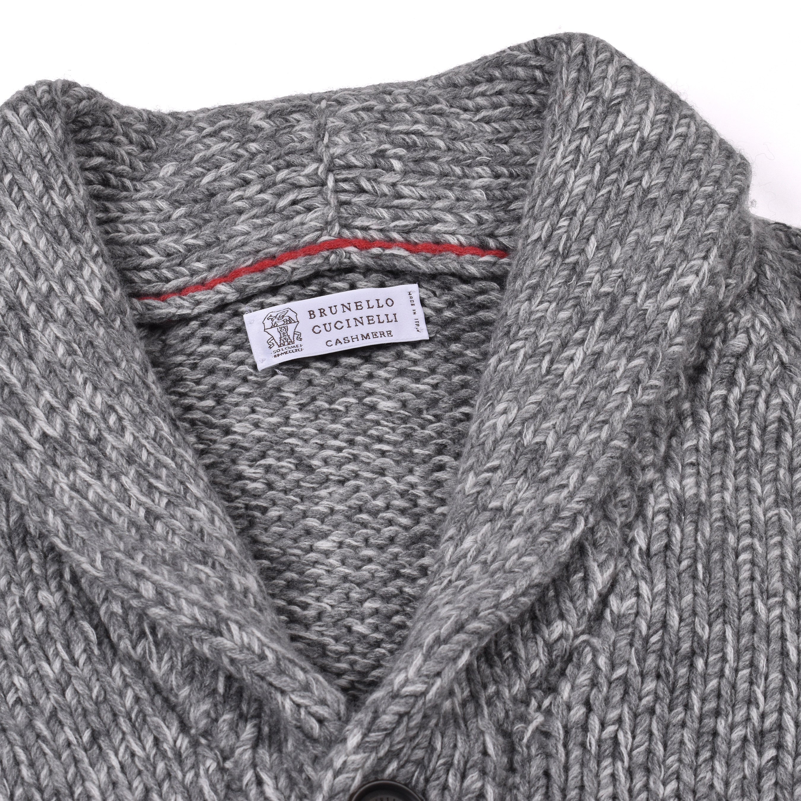 BRUNELLO CUCINELLI MEN'S GRAY CASHMERE BLEND KNIT CARDIGAN