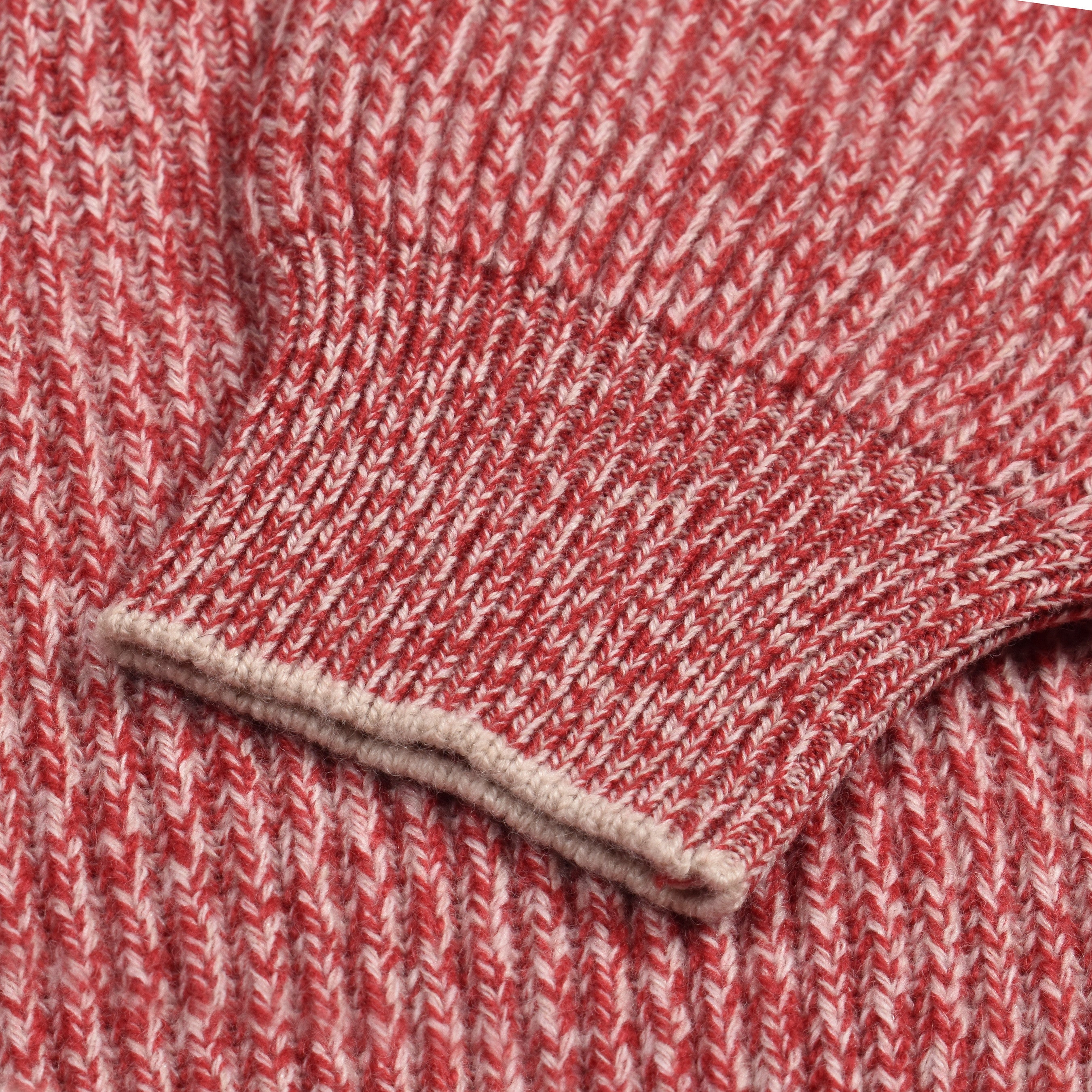 BRUNELLO CUCINELLI MEN'S RED WOOL SILK SWEATER