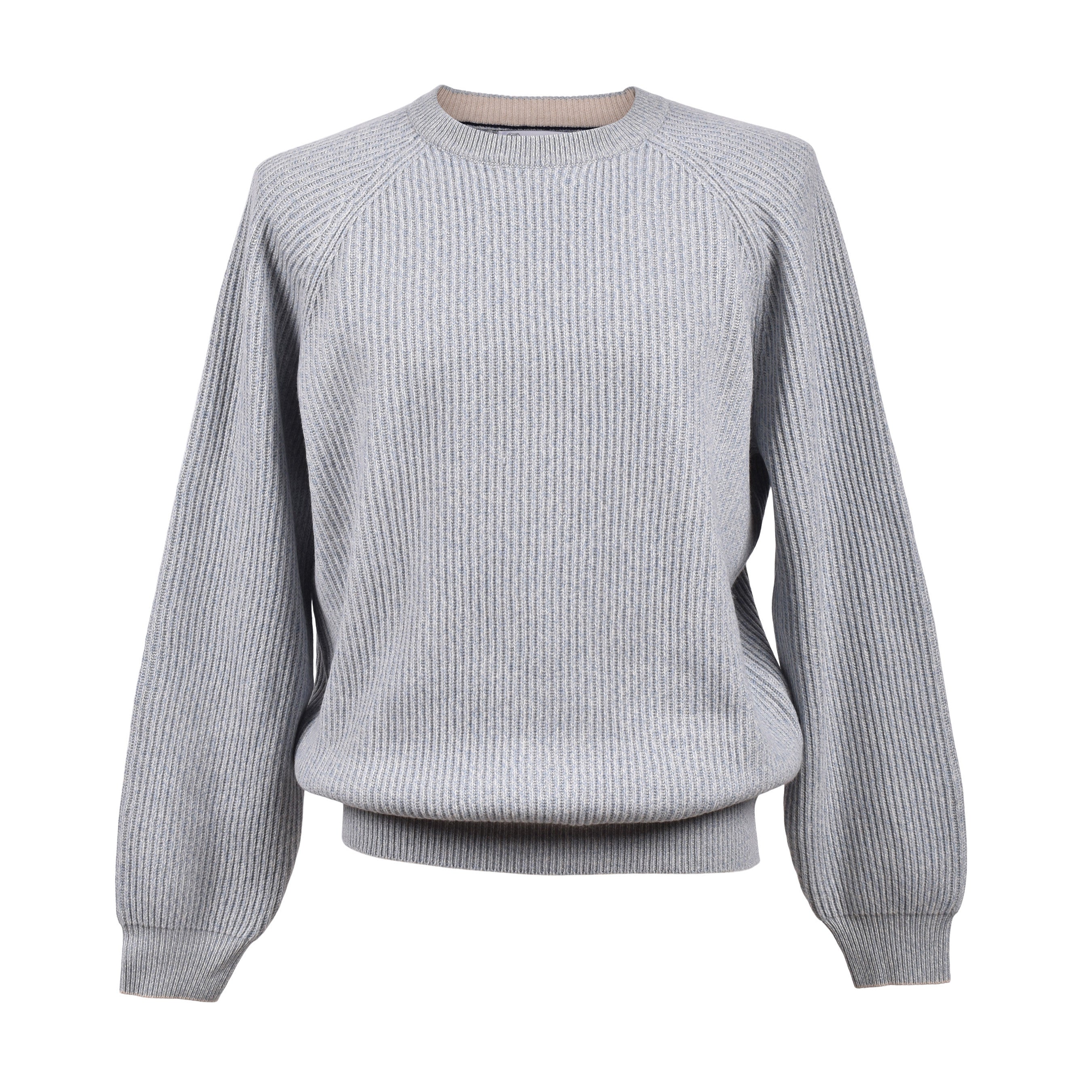 BRUNELLO CUCINELLI MEN'S CREW NECK CASHMERE BLEND KNIT SWEATER
