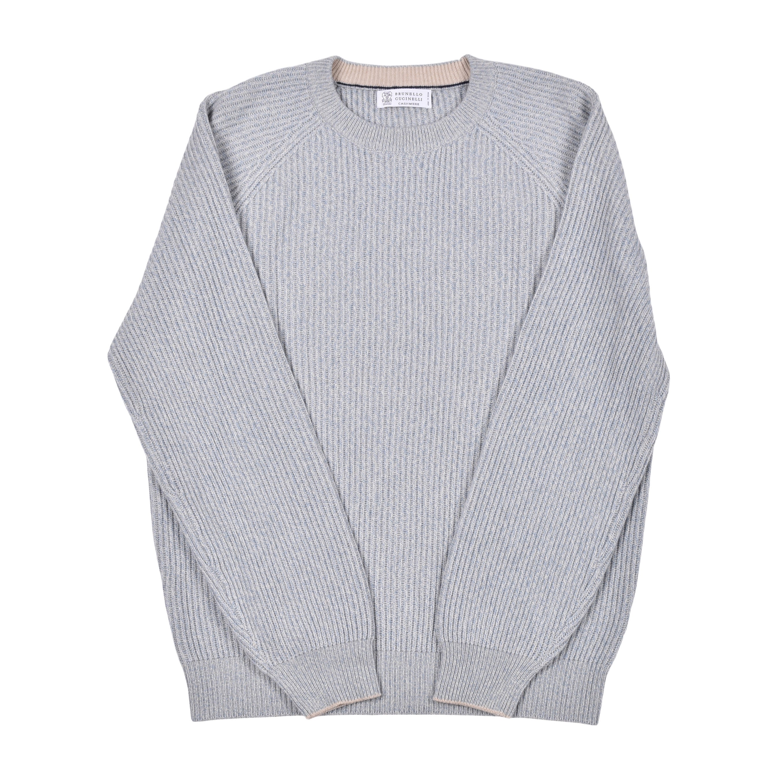 BRUNELLO CUCINELLI MEN'S CREW NECK CASHMERE BLEND KNIT SWEATER