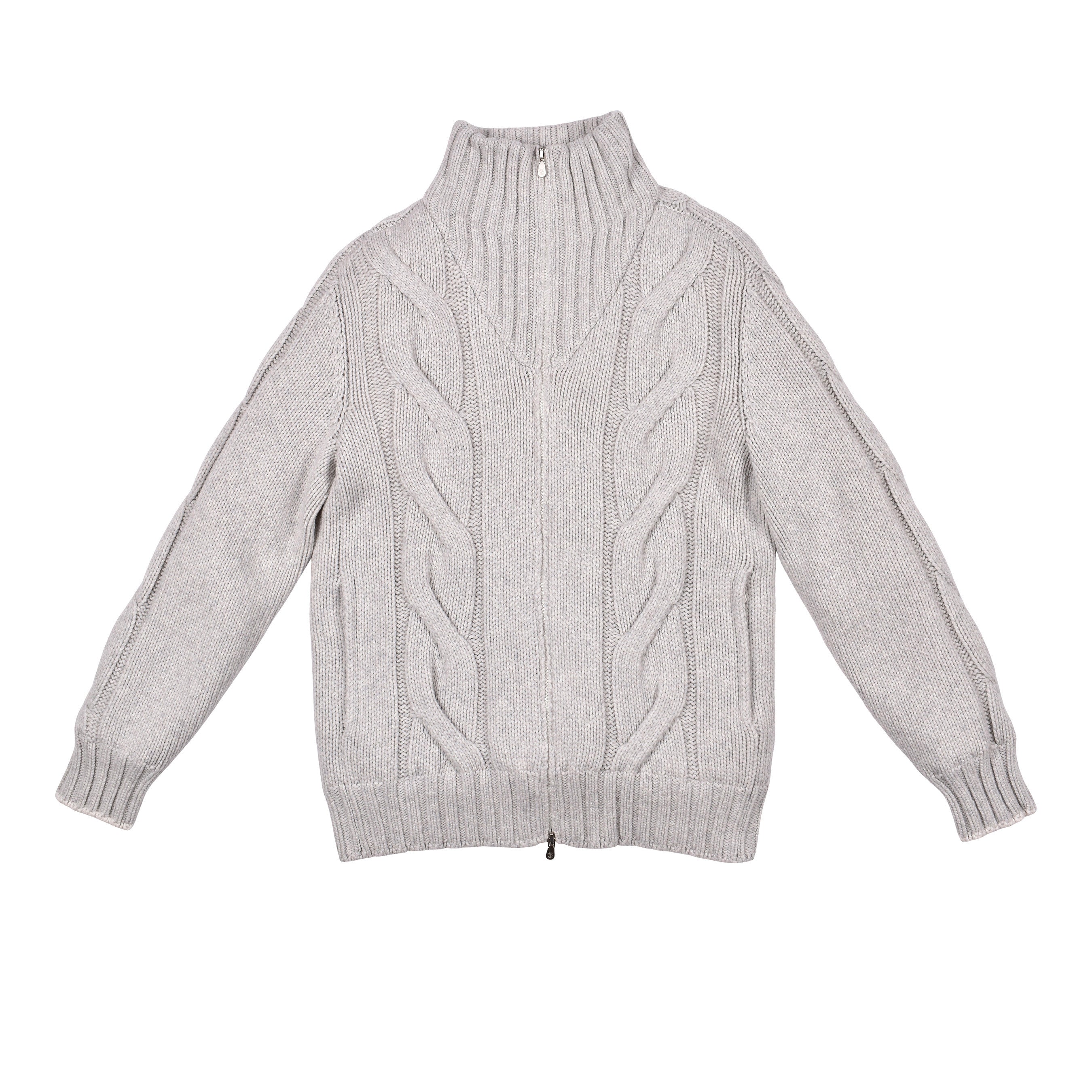 BRUNELLO CUCINELLI MEN'S 100% CASHMERE CARDIGAN STLYE CABLE KNIT PUFFER JACKET