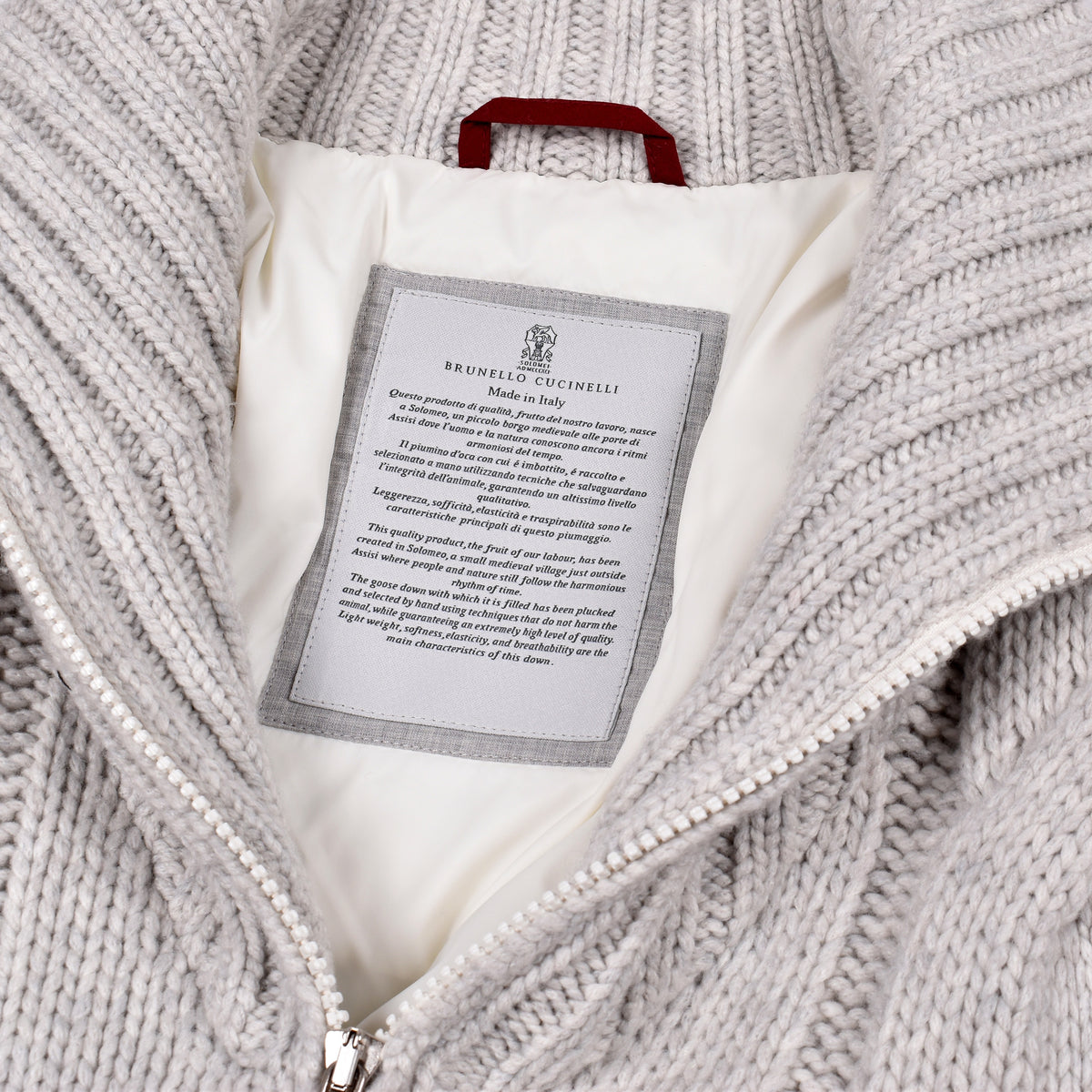 BRUNELLO CUCINELLI MEN'S FOG WOOL CABLE KNIT JACKET