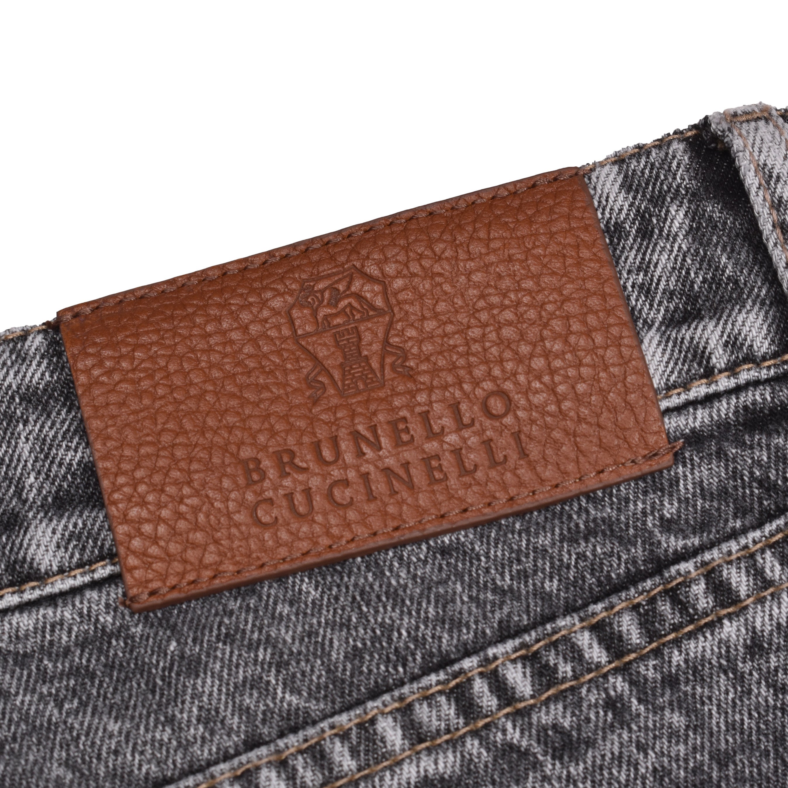 BRUNELLO CUCINELLI MEN'S GRAY DENIM TRADITIONAL FIT JEANS