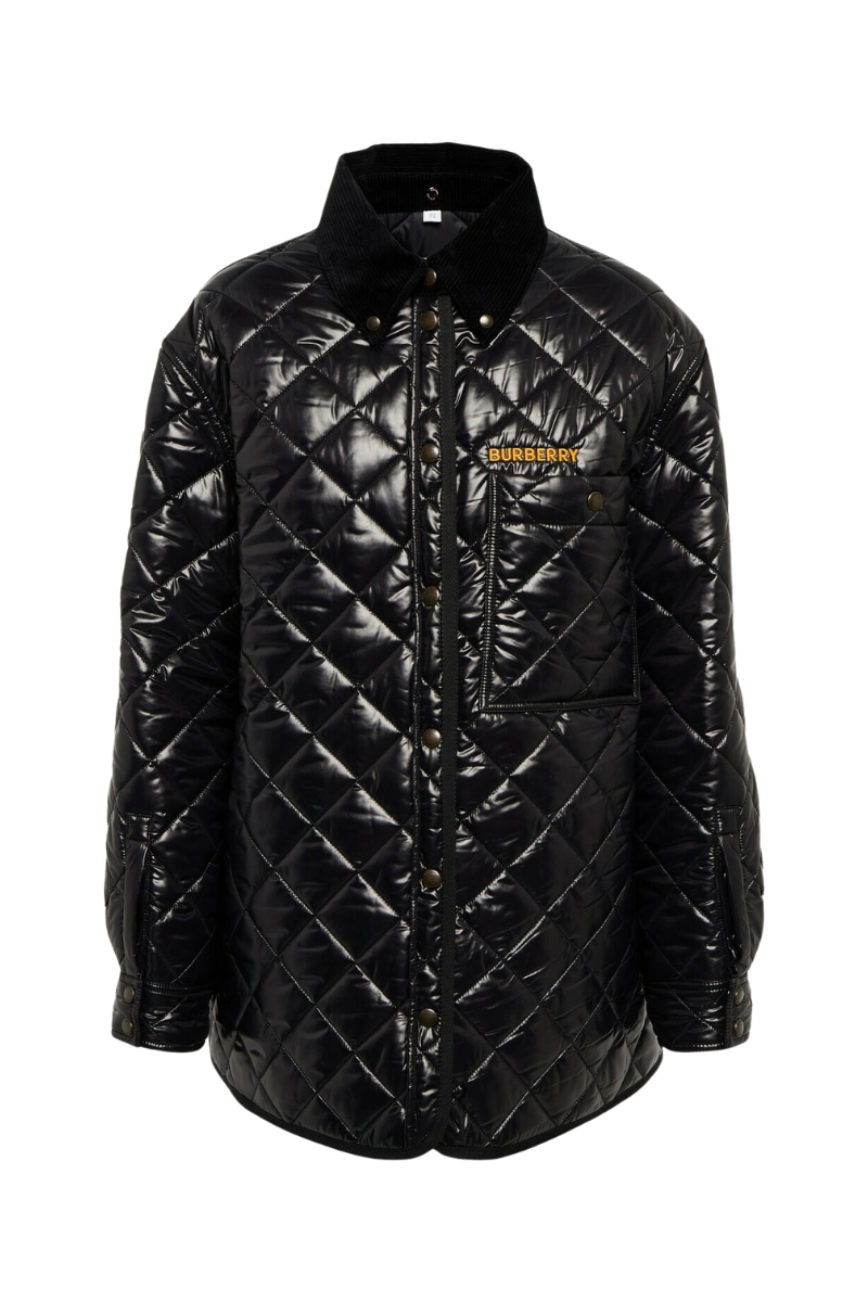 Burberry Women's  Corduroy Collar Diamond Quilted Jacket 'Black'