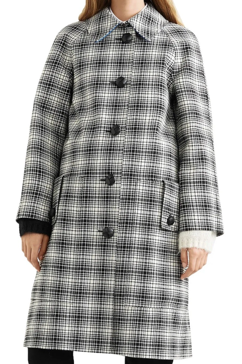 Burberry Walkden Plaid Check Wool Coat