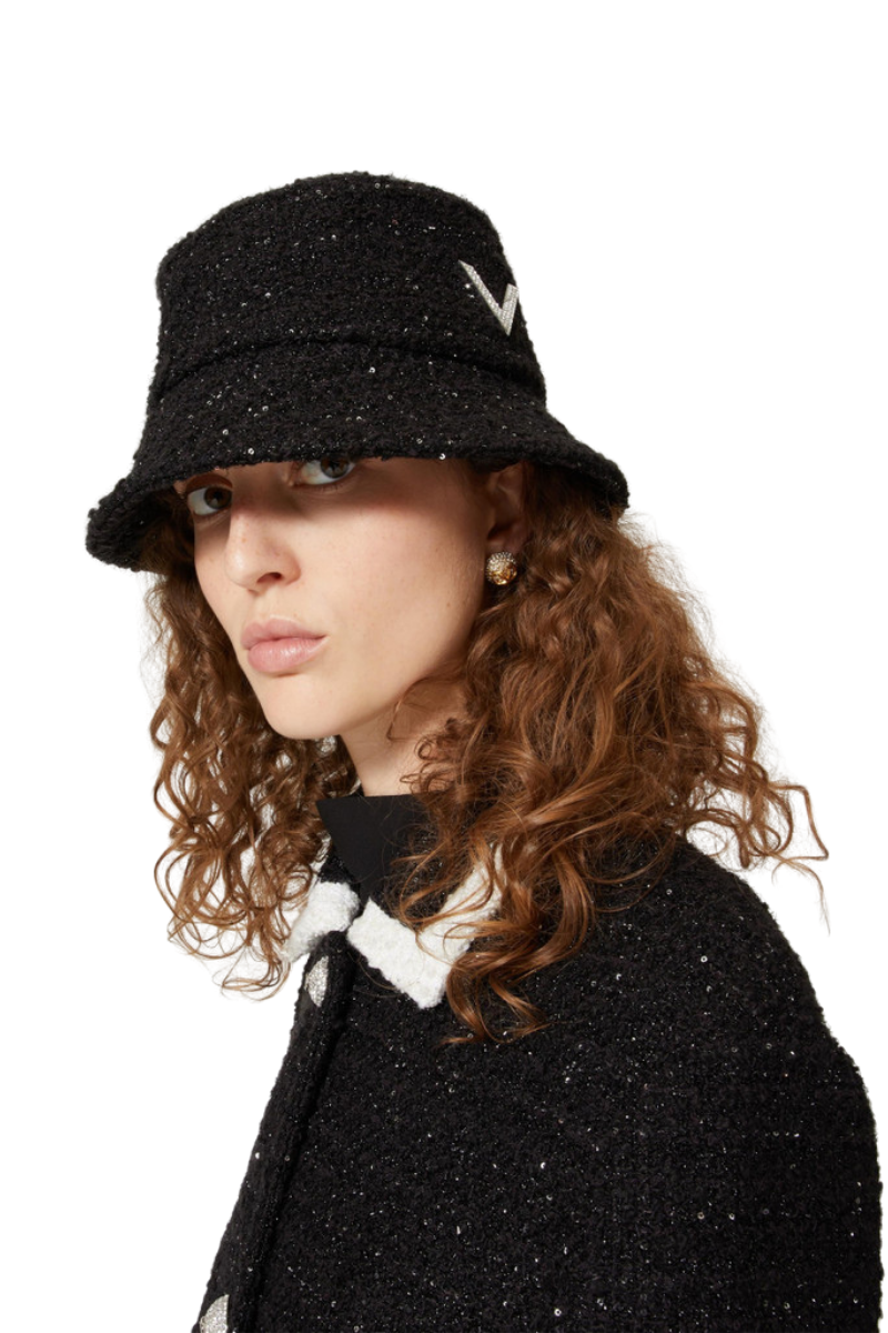 Valentino Garavani Embellished V-Logo Bucket Hat