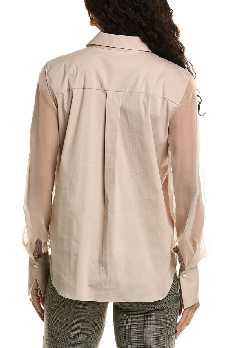 Brunello Cucinelli Embellished Cotton Shirt MP091ML216