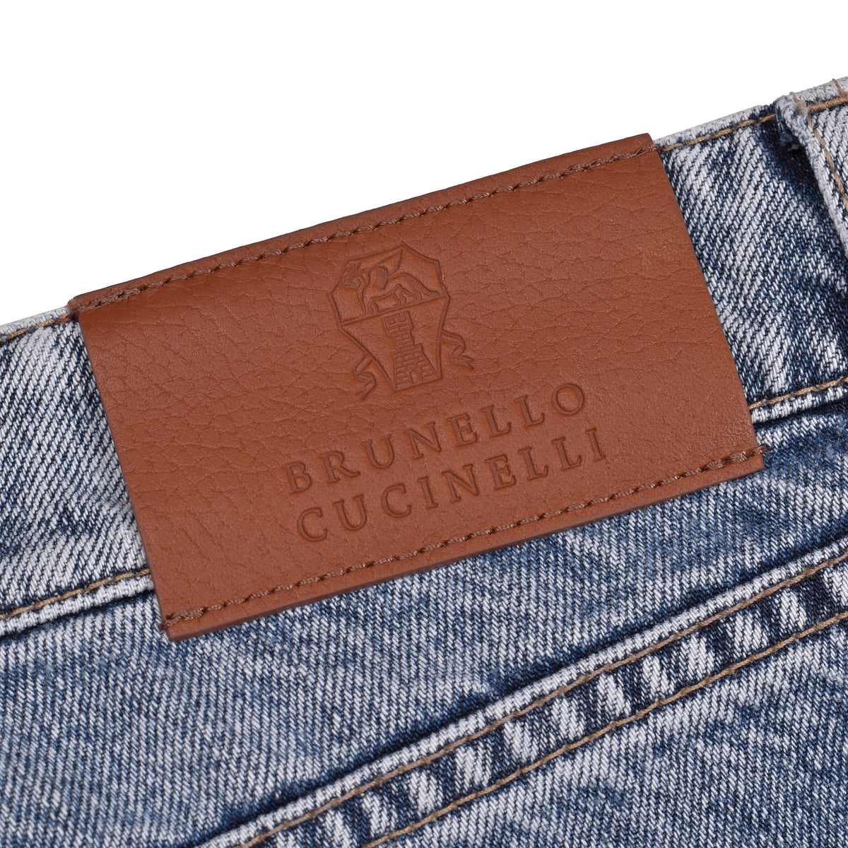 BRUNELLO CUCINELLI MEN'S LIGHT BLUE DENIM TROUSERS