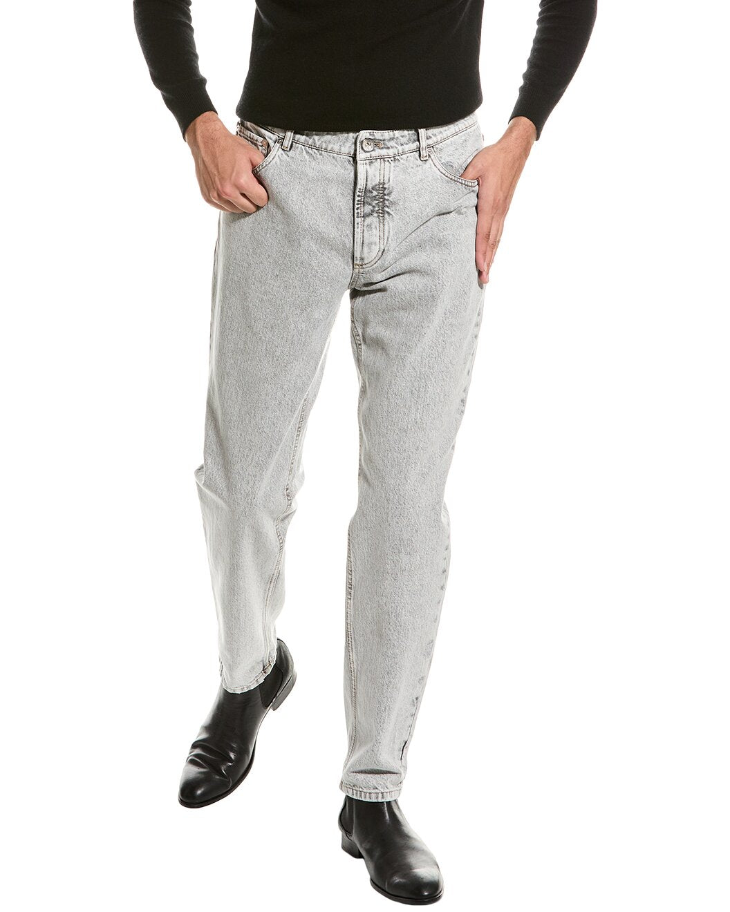 BRUNELLO CUCINELLI MEN'S STONE DENIM JEANS