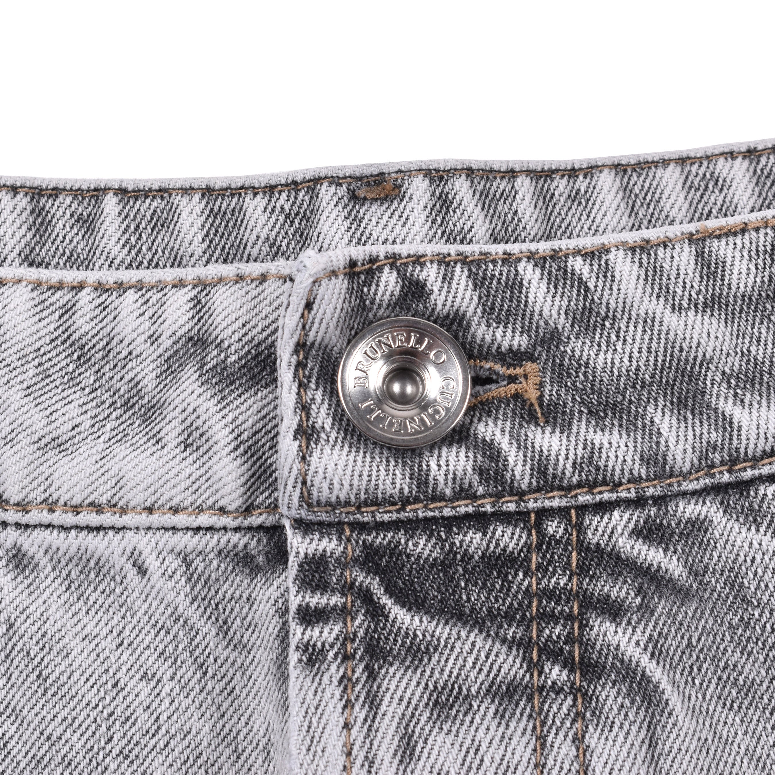 BRUNELLO CUCINELLI MEN'S STONE DENIM FIVE-POCKET JEANS
