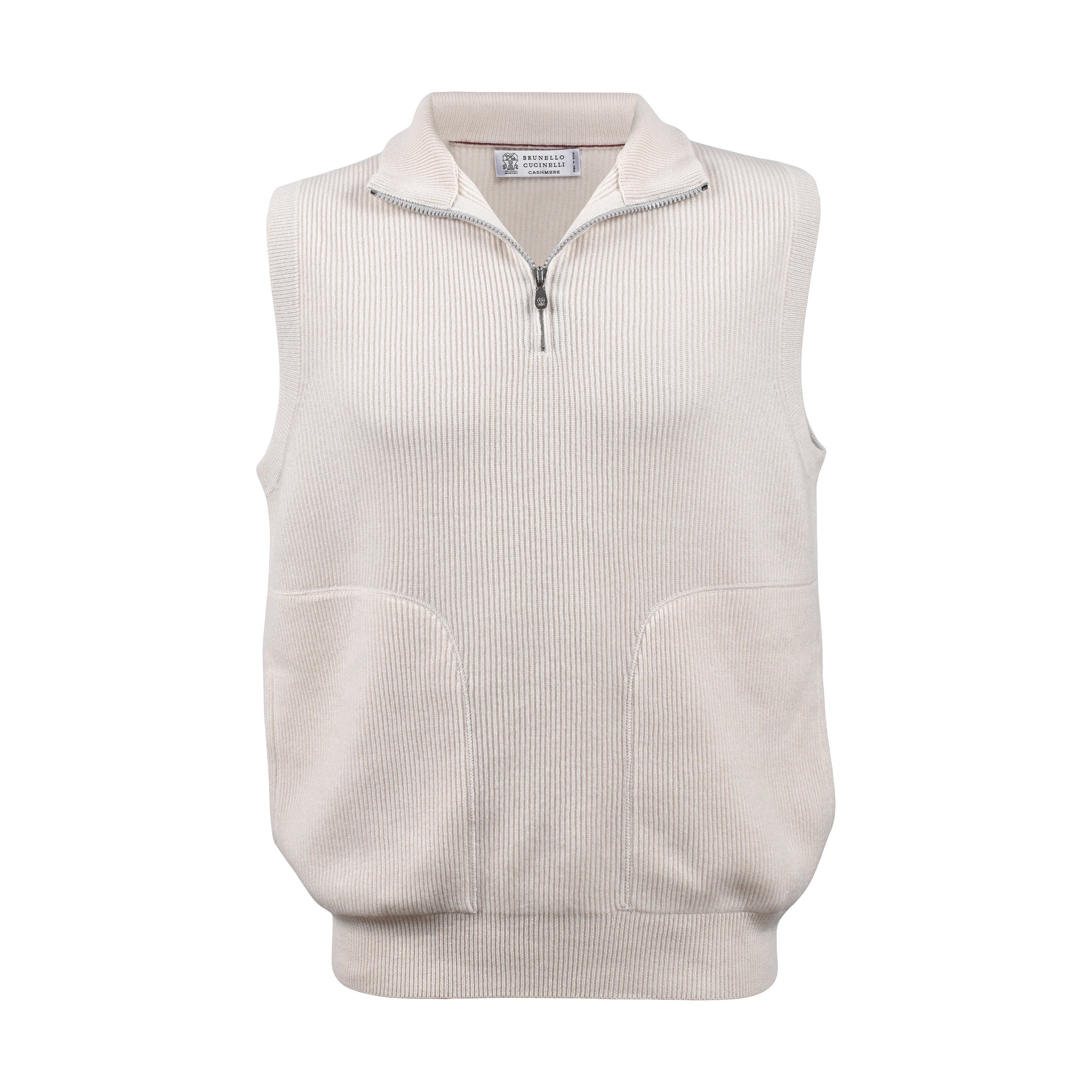 BRUNELLO CUCINELLI MEN'S 100% CASHMERE ZIP UP ATHLETIC STYLE CASUAL VEST/SWEATER