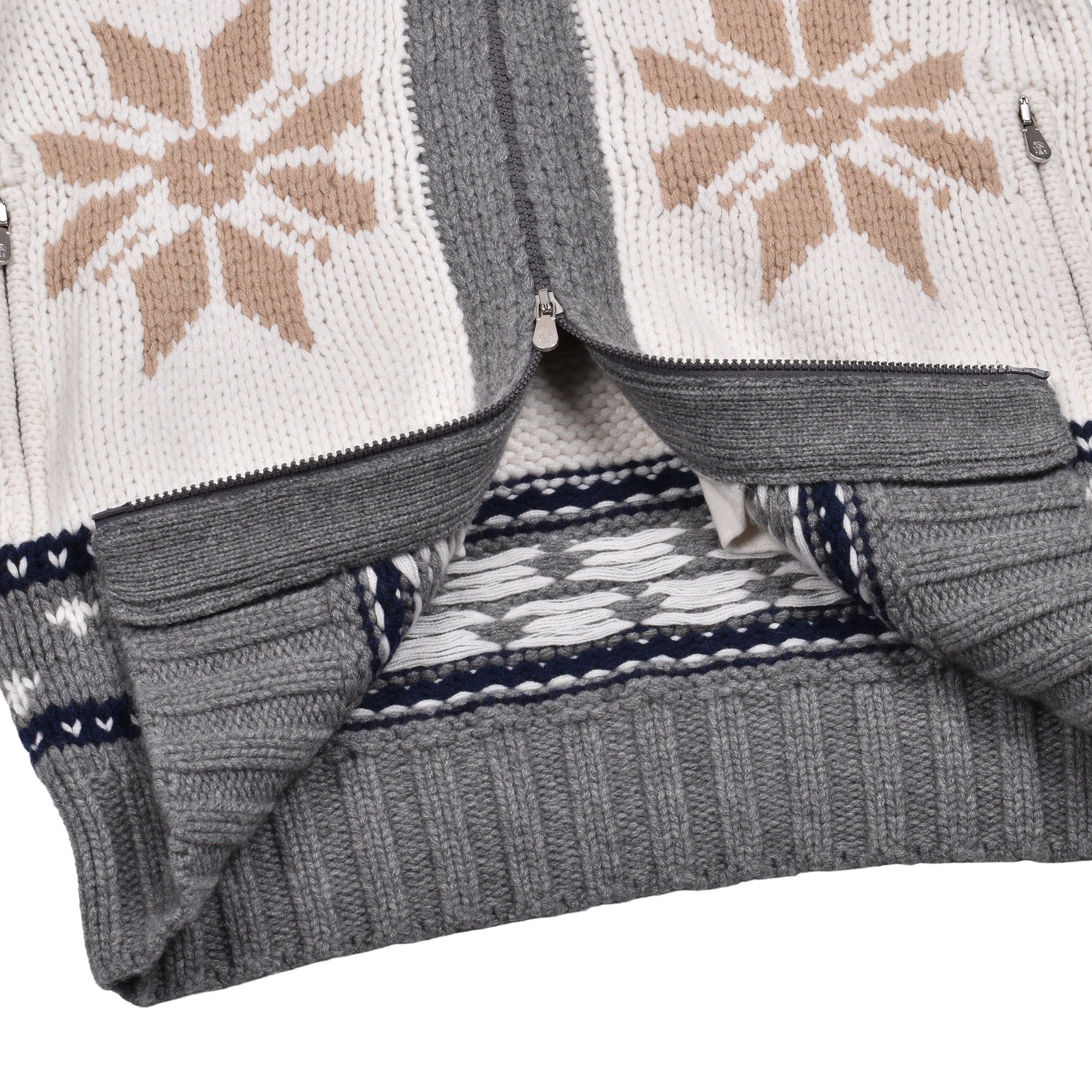 BRUNELLO CUCINELLI MEN'S 100% CASHMERE HEAVY KNIT CARDIGAN STYLE ZIP UP SWEATER