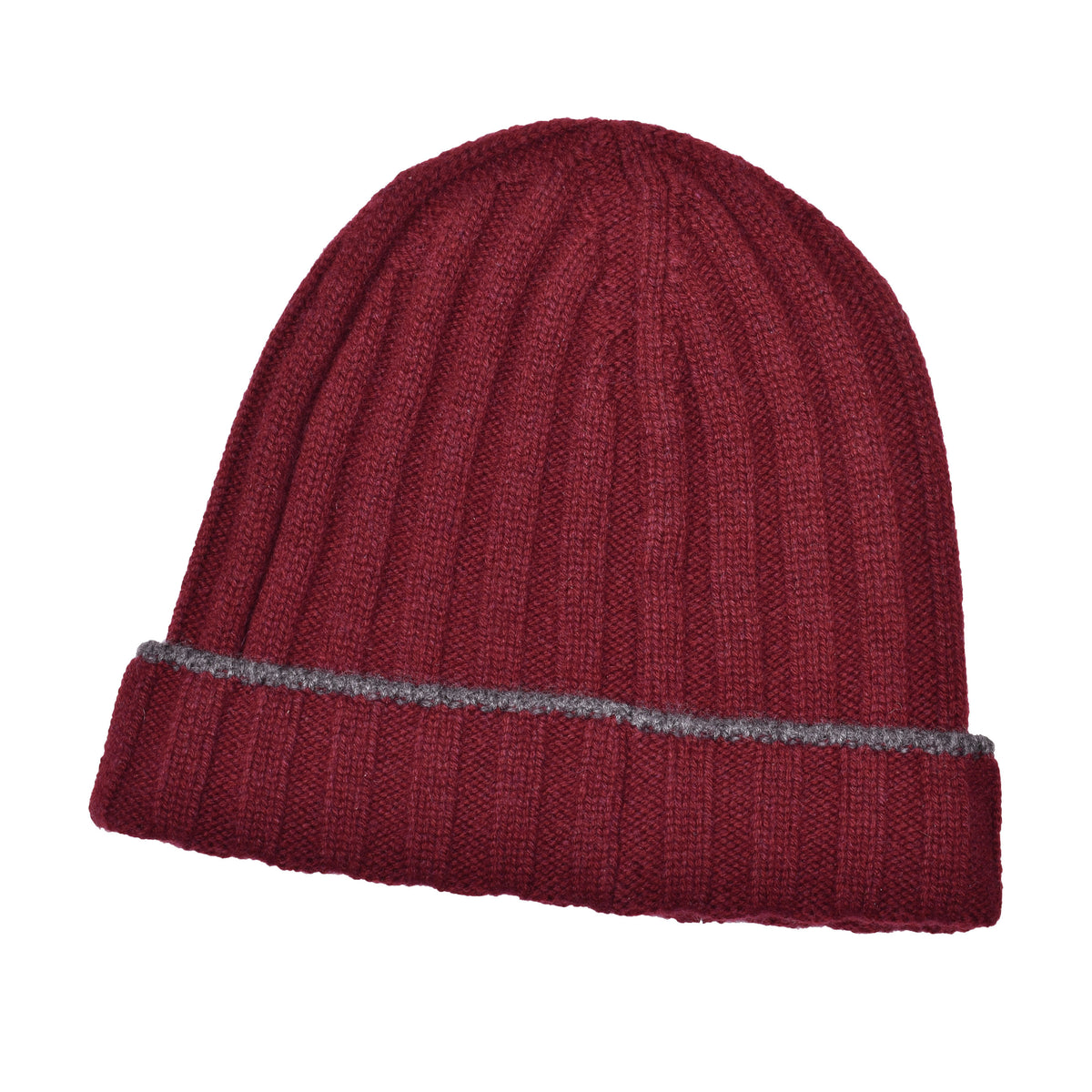 BRUNELLO CUCINELLI MEN'S 100% CASHMERE TWO TONE FISHERMEN'S STYLE BEANIE CAP