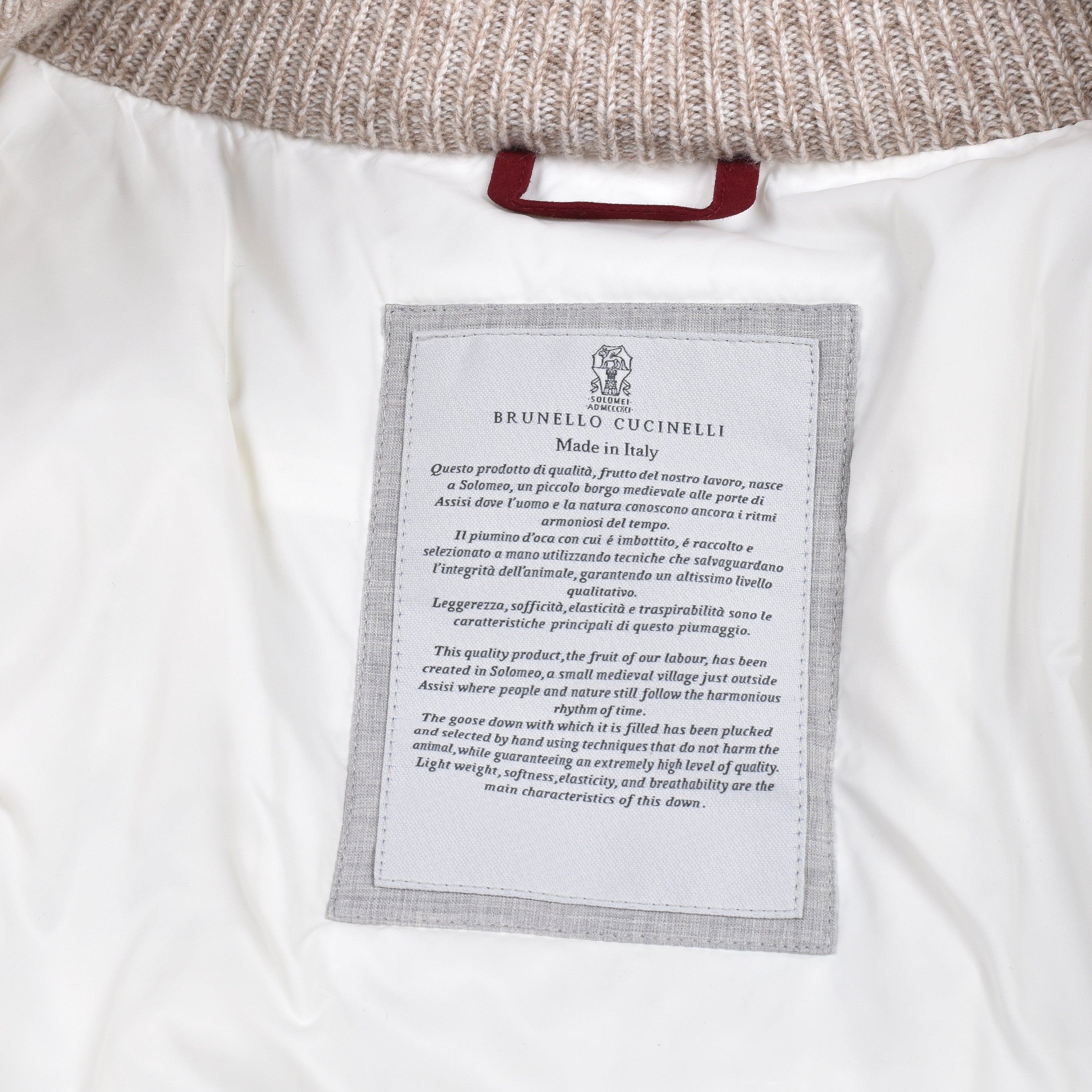 BRUNELLO CUCINELLI MEN'S DOWN FILLED 100% CASHMERE HEAVY KNIT PUFFER JACKET