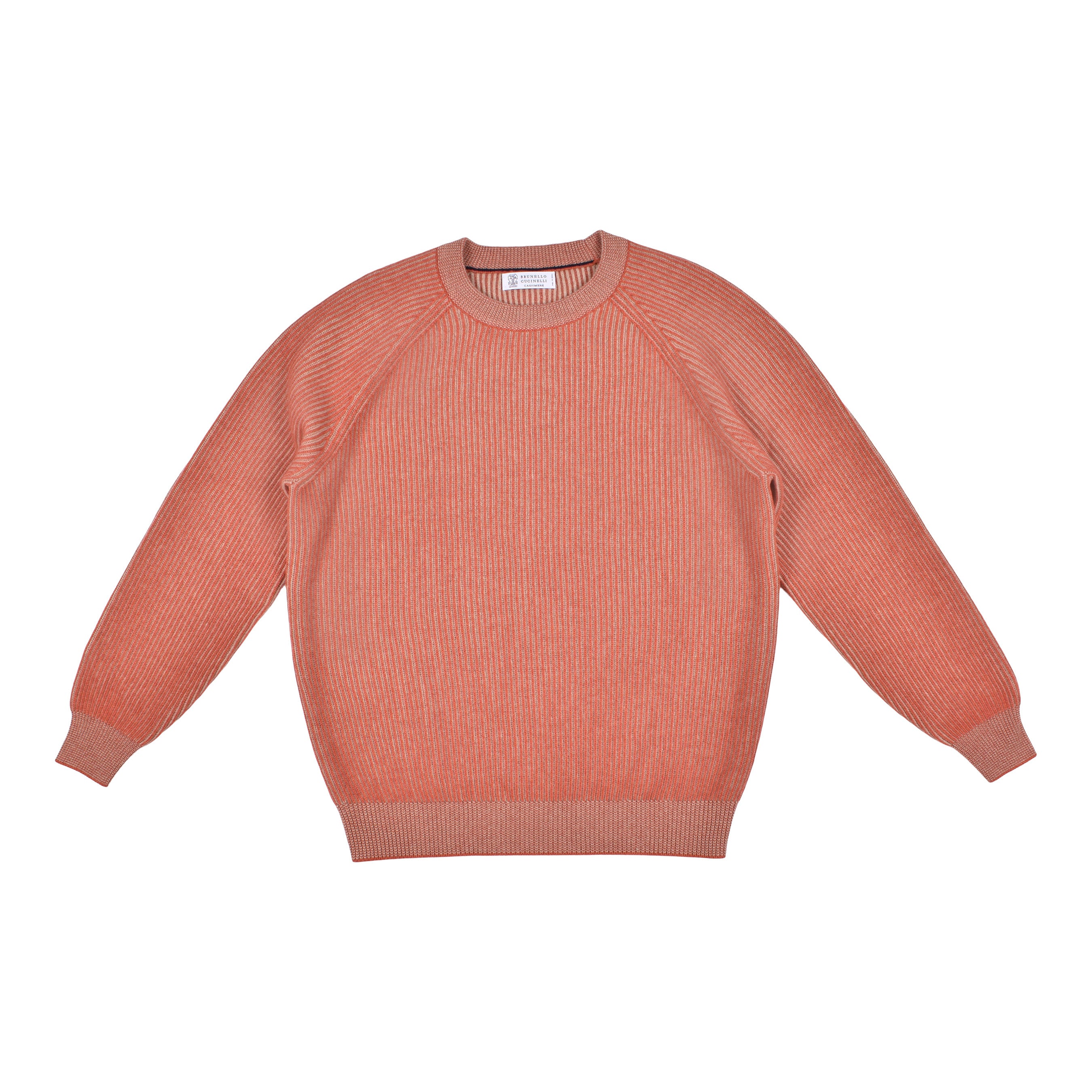 BRUNELLO CUCINELLI MEN'S CARROT CASHMERE CREW NECK SWEATER