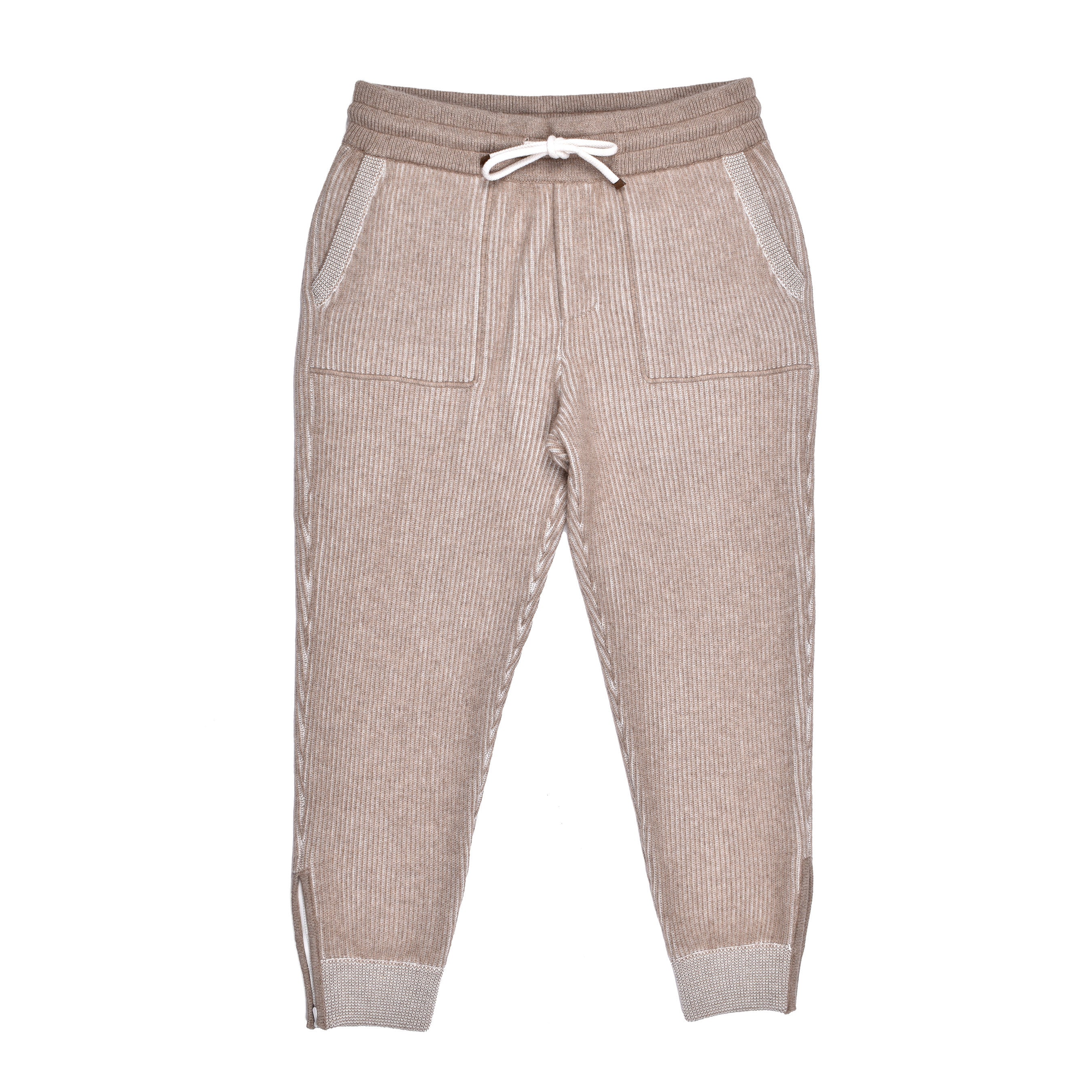 BRUNELLO CUCINELLI MEN'S CASHMERE RIB KNIT FASHION SWEATPANTS