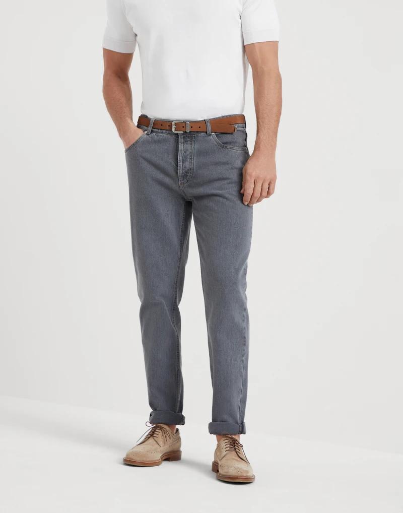 BRUNELLO CUCINELLI MEN'S LIGHT DENIM JEANS