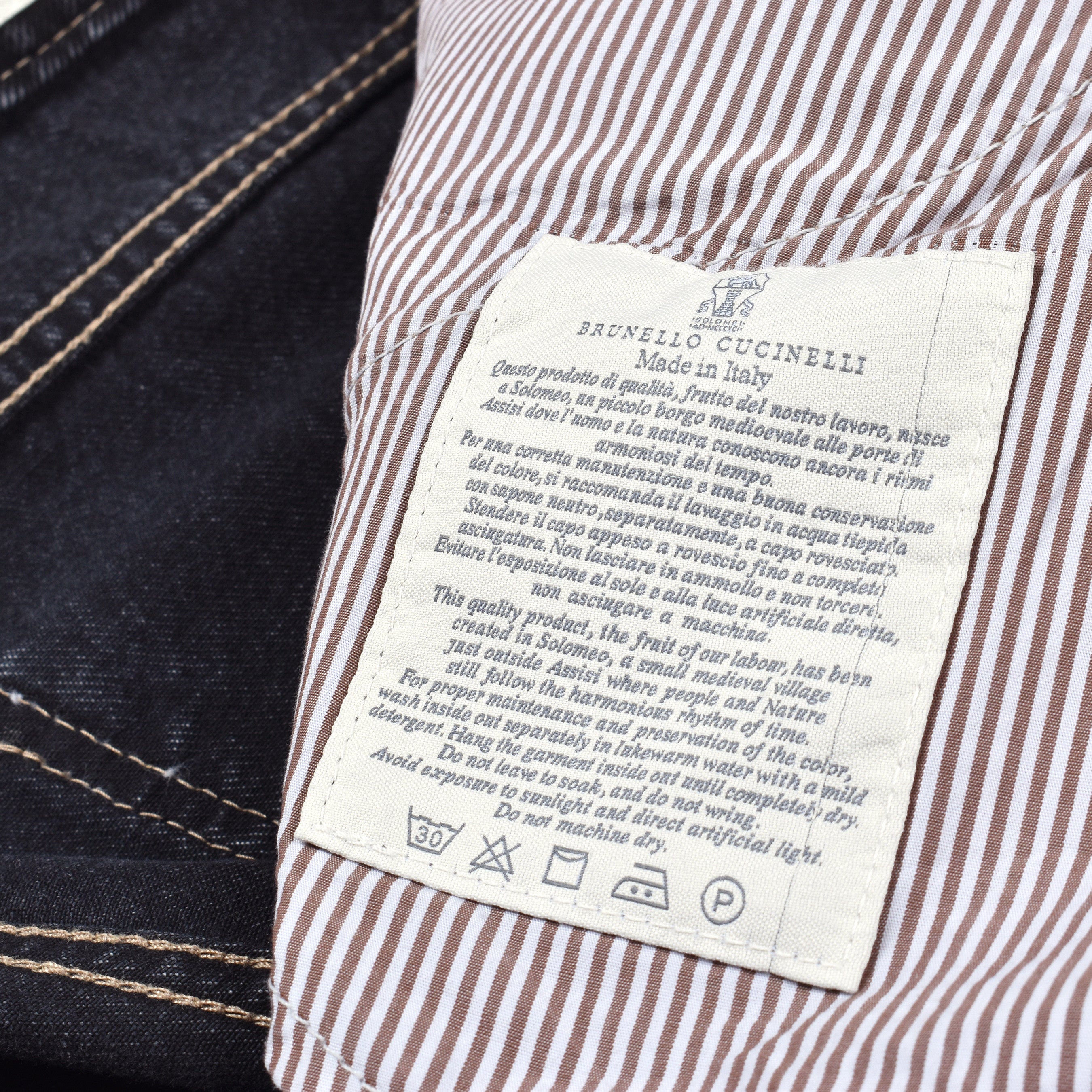 BRUNELLO CUCINELLI MEN'S DARK DENIM FIVE-POCKET JEANS
