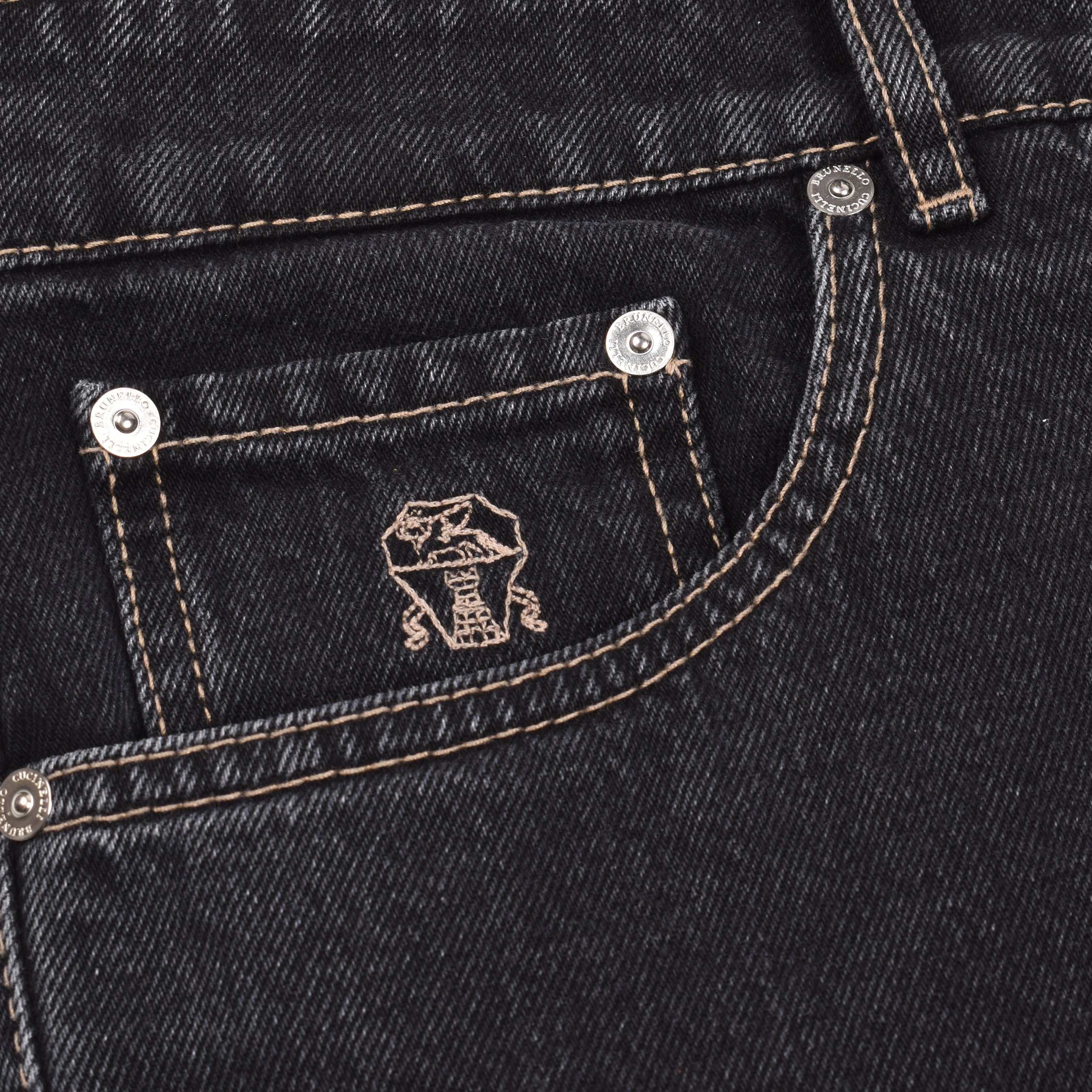 BRUNELLO CUCINELLI MEN'S DARK DENIM FIVE-POCKET JEANS