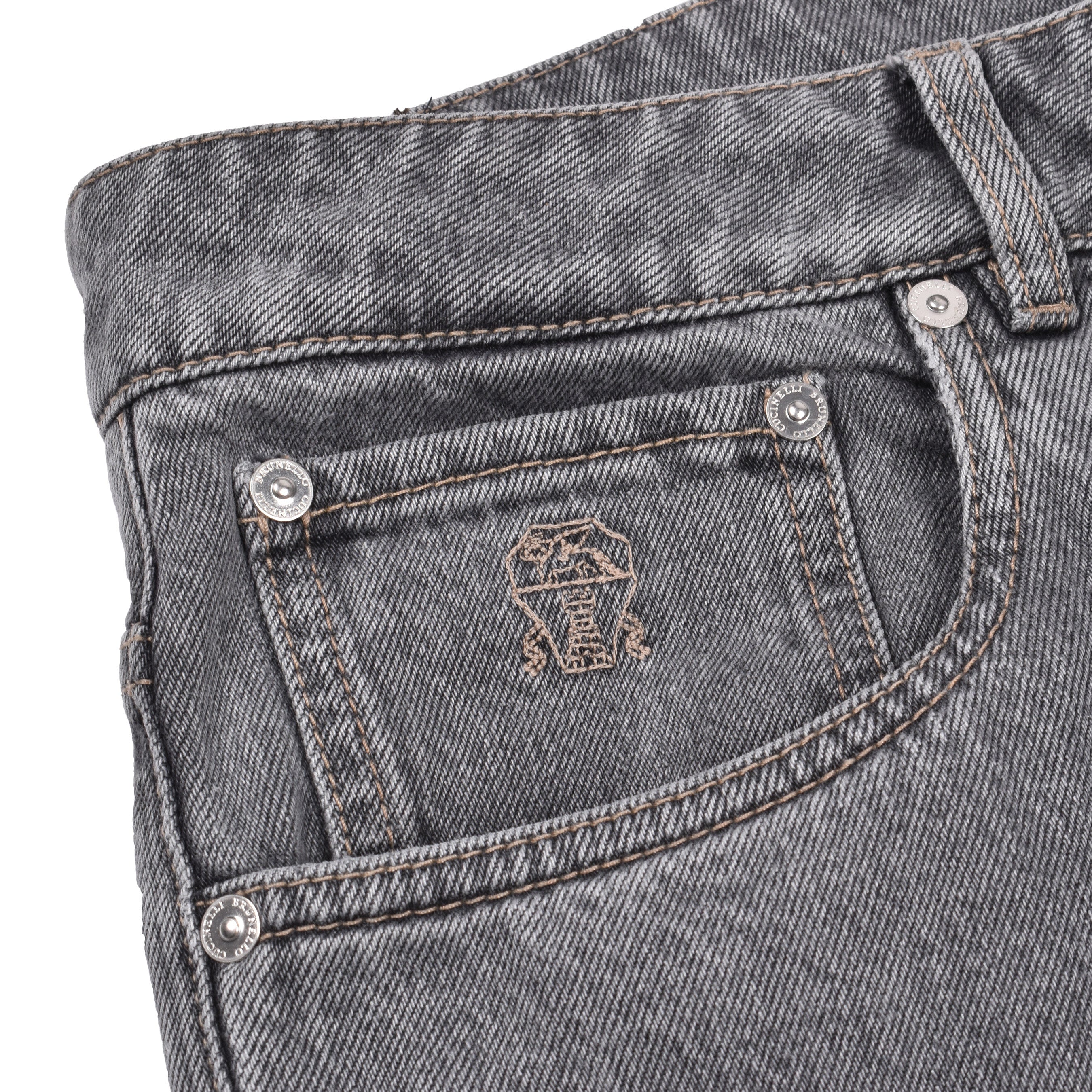 BRUNELLO CUCINELLI MEN'S LIGHT DENIM STRAIGHT FIT JEANS