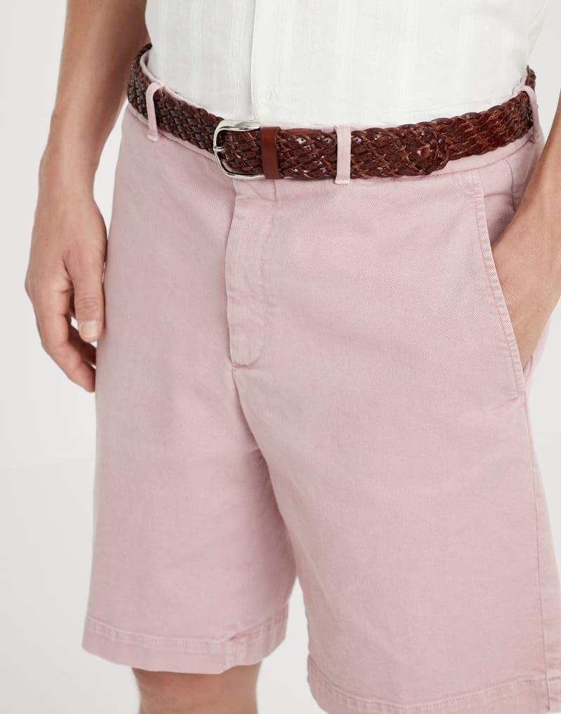BRUNELLO CUCINELLI MEN'S LIGHT PINK TAILORED SHORTS