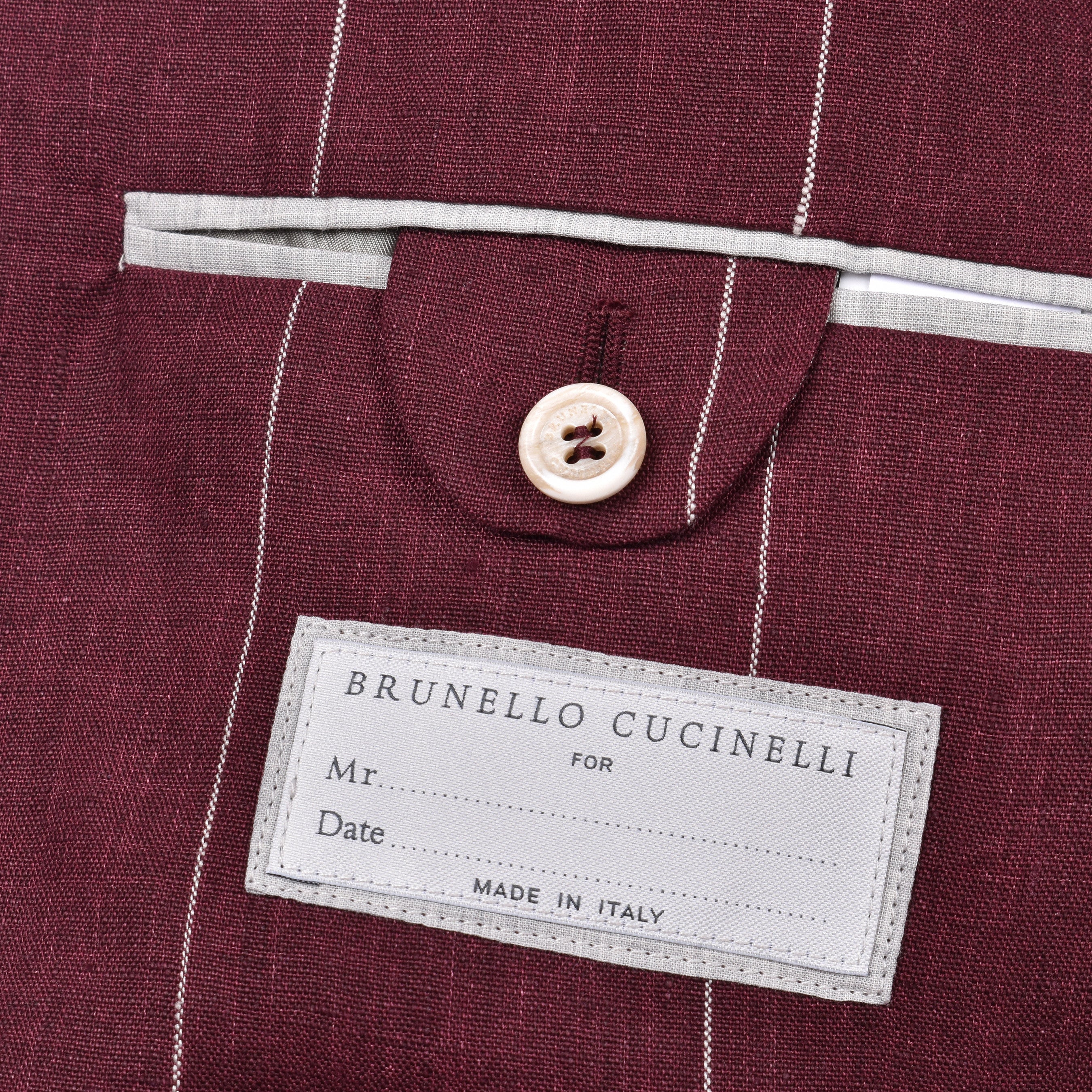 BRUNELLO CUCINELLI MEN'S 100% LINEN 3 BUTTON STRIPED CASUAL SUIT NEW