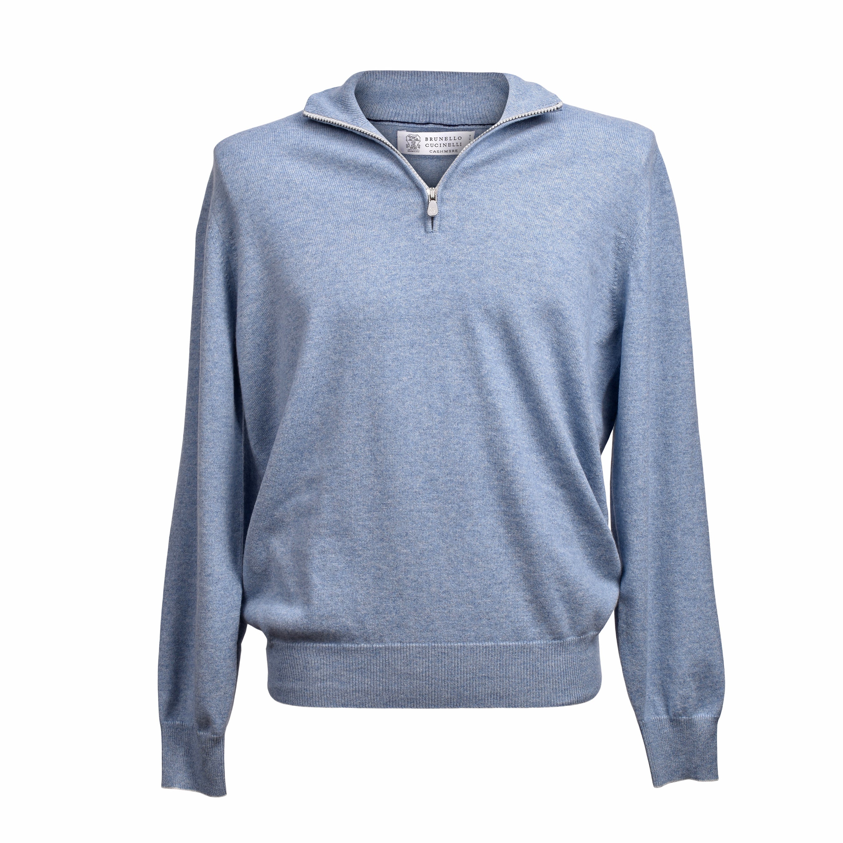 BRUNELLO CUCINELLI MEN'S 100% CASHMERE 1/4 ZIP UP SWEATER