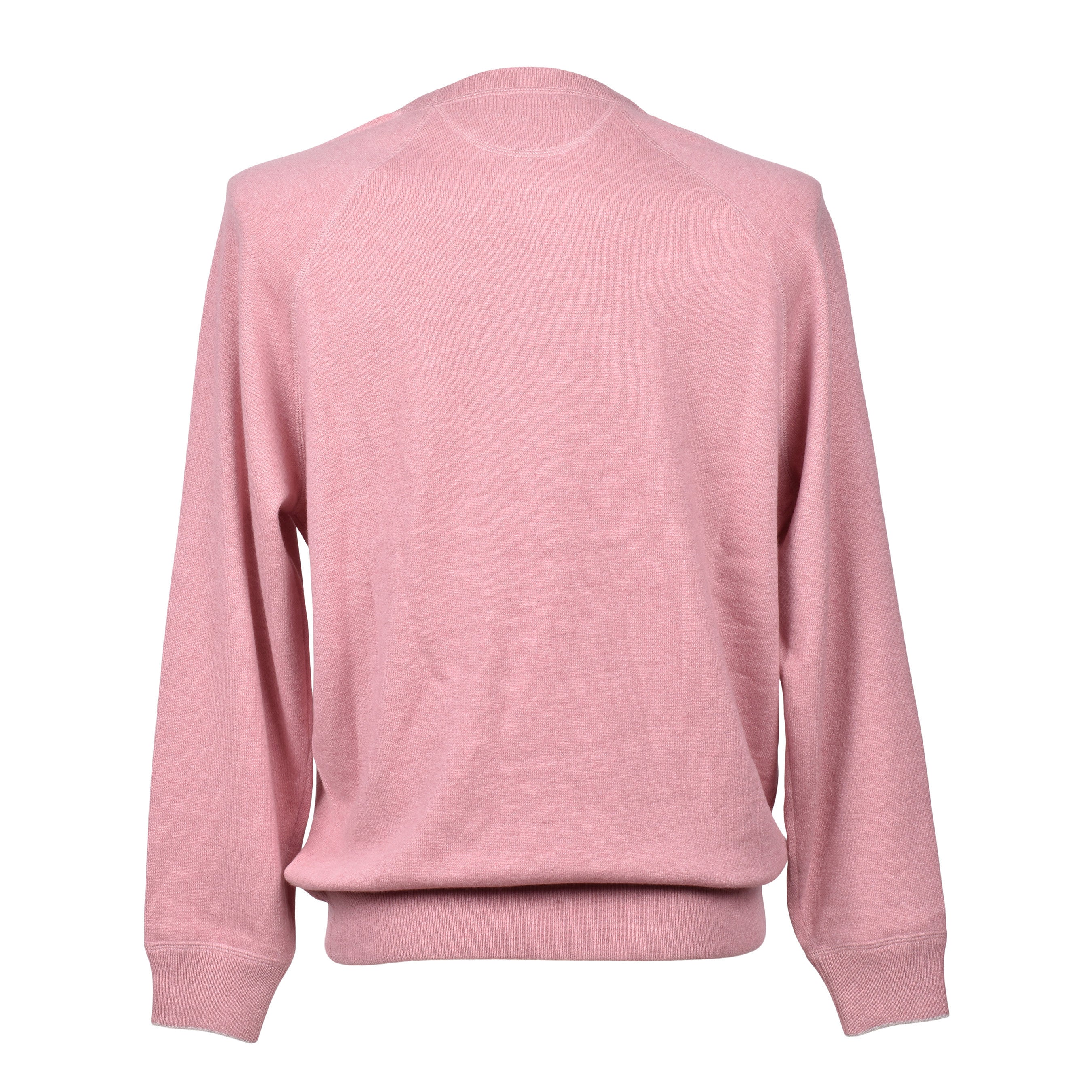 BRUNELLO CUCINELLI MEN'S PINK CASHMERE CREW NECK SWEATER