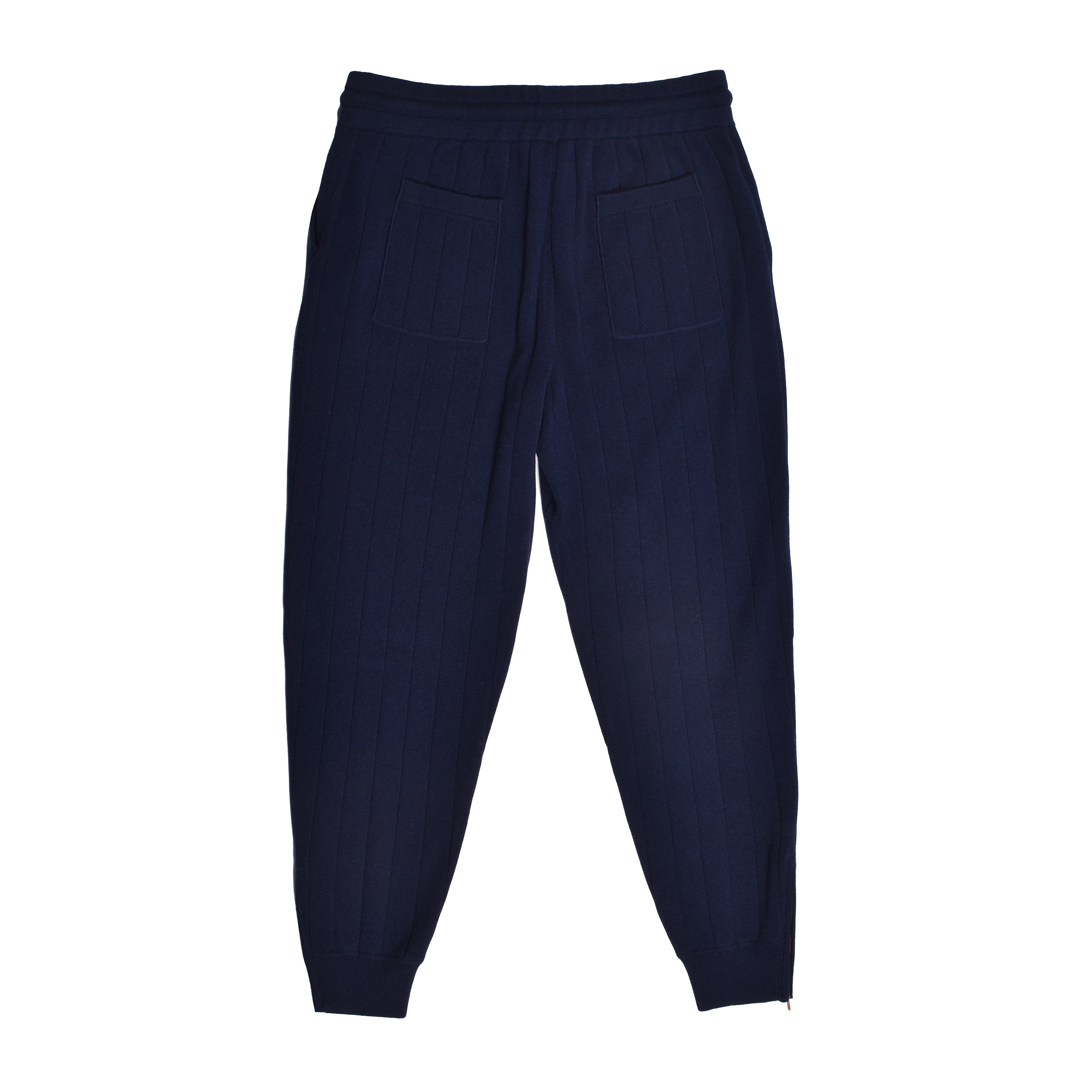 BRUNELLO CUCINELLI MEN'S NAVY CASHMERE ATHLETIC TROUSERS