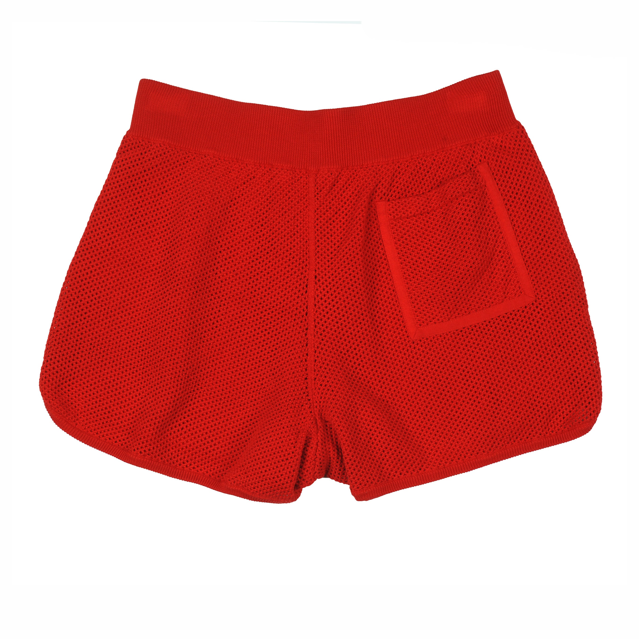BRUNELLO CUCINELLI WOMEN'S RED MESH ATHLETIC SHORTS
