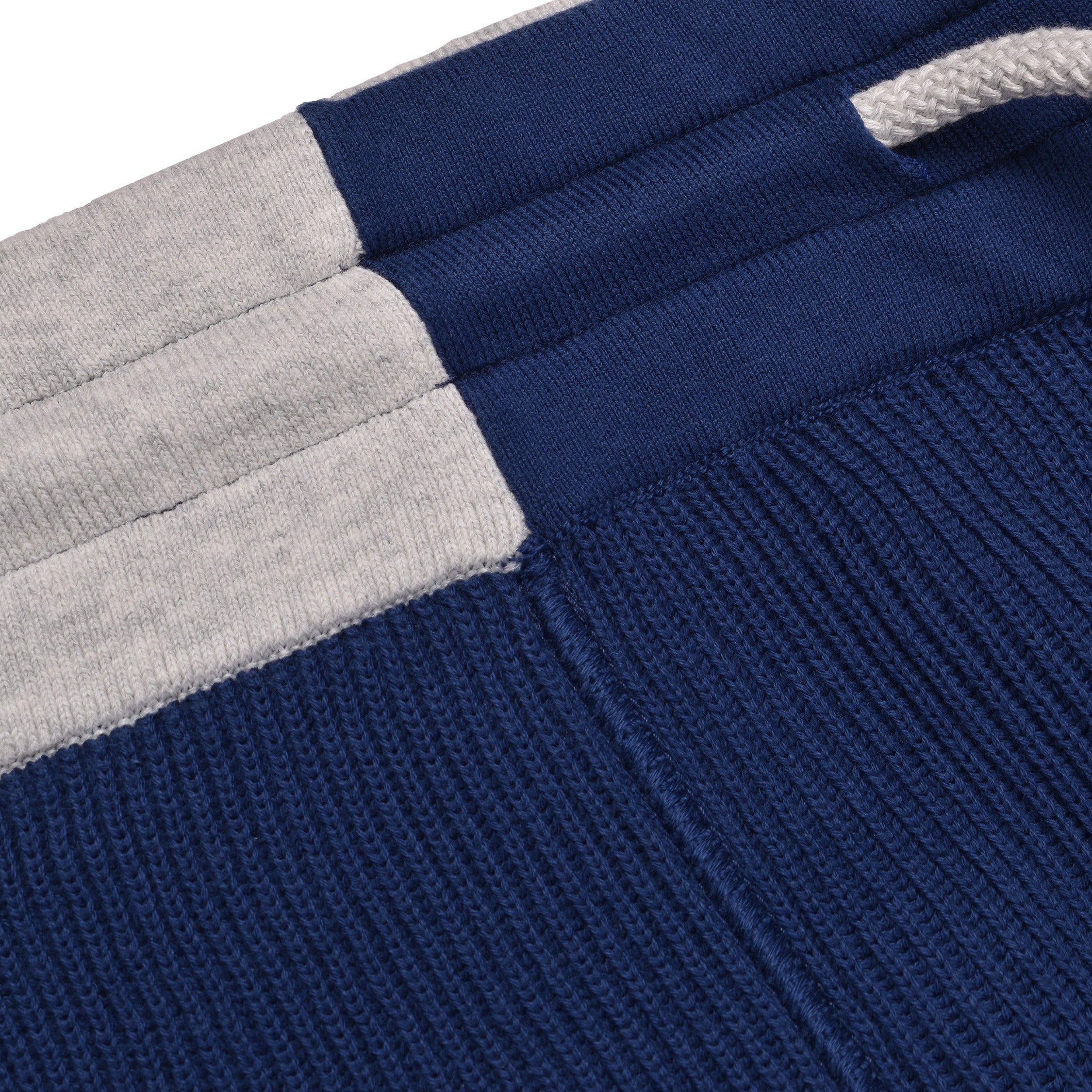 BRUNELLO CUCINELLI MEN'S BLUE KNIT TROUSERS WITH DRAWSTRING