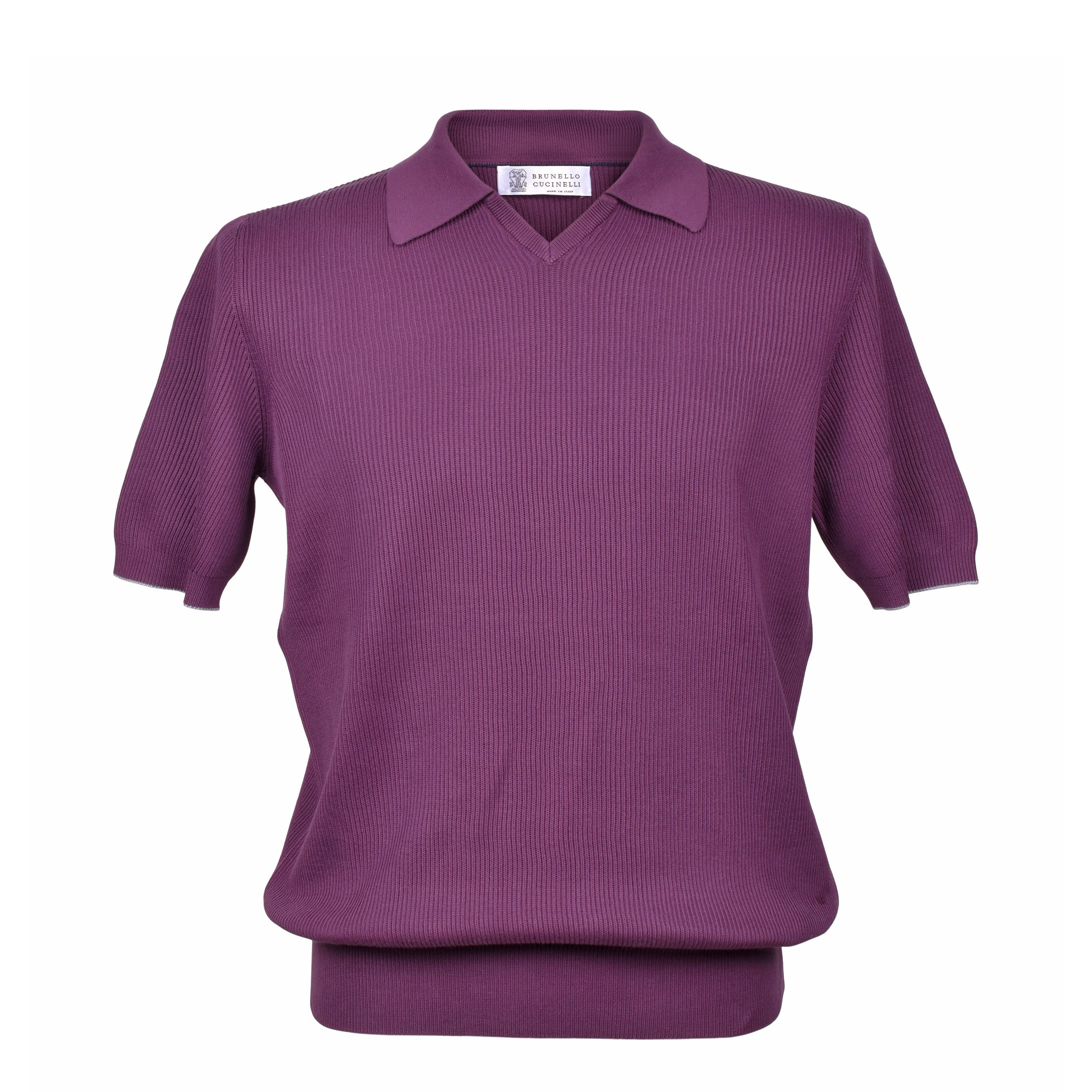 BRUNELLO CUCINELLI MEN'S 100% COTTON POLO STYLE SHORT SLEEVE KNIT SWEATER NEW