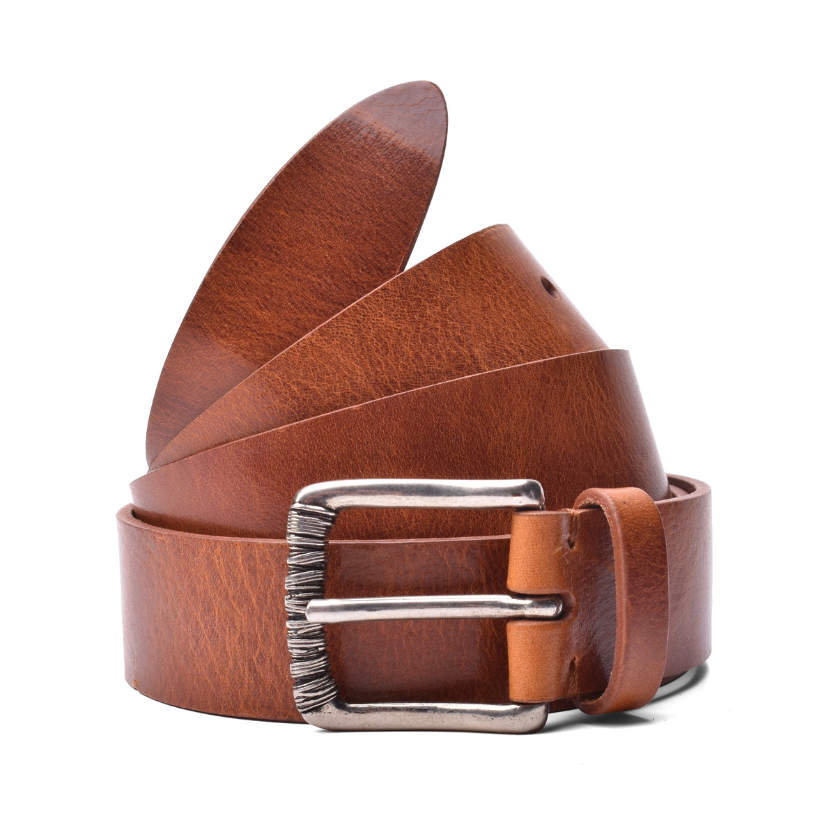 BRUNELLO CUCINELLI MEN'S BROWN LEATHER BELT