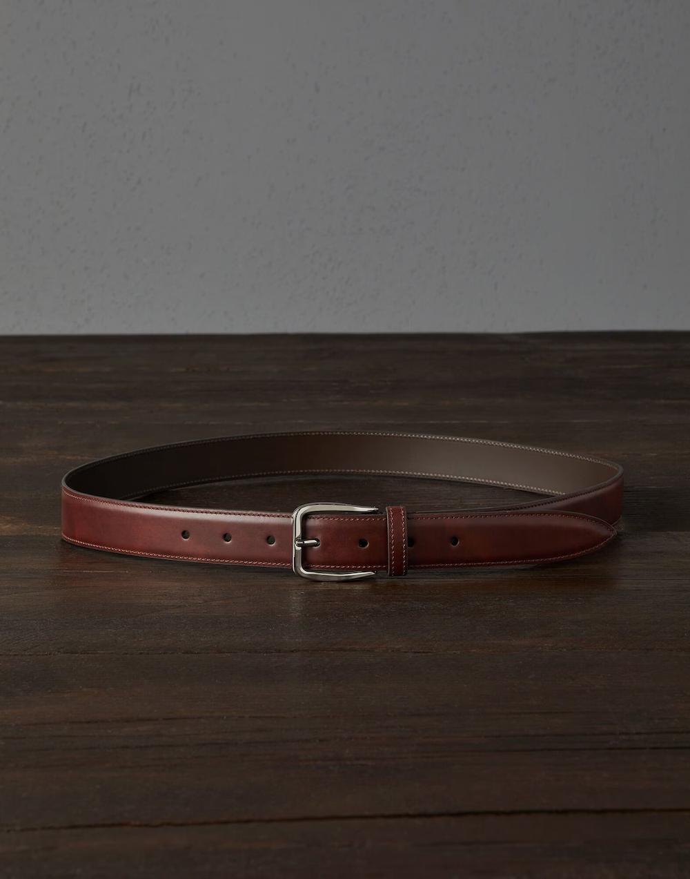 BRUNELLO CUCINELLI MEN'S SEQUOIA LEATHER BELT