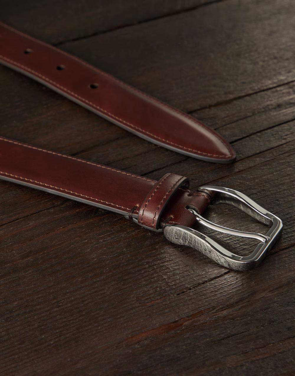 BRUNELLO CUCINELLI MEN'S SEQUOIA LEATHER BELT
