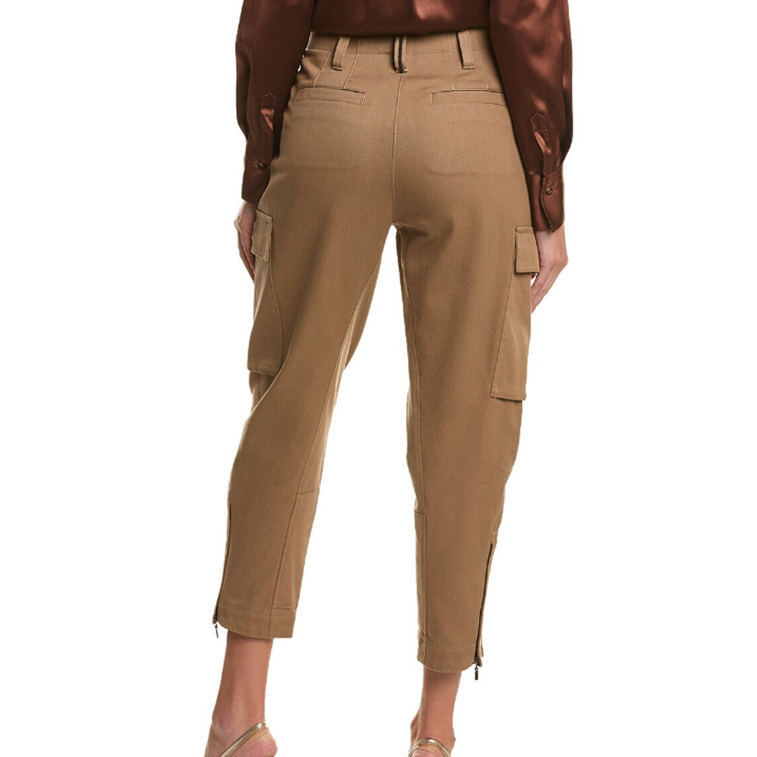 BRUNELLO CUCINELLI WOMEN'S CARAMEL CARGO TROUSERS
