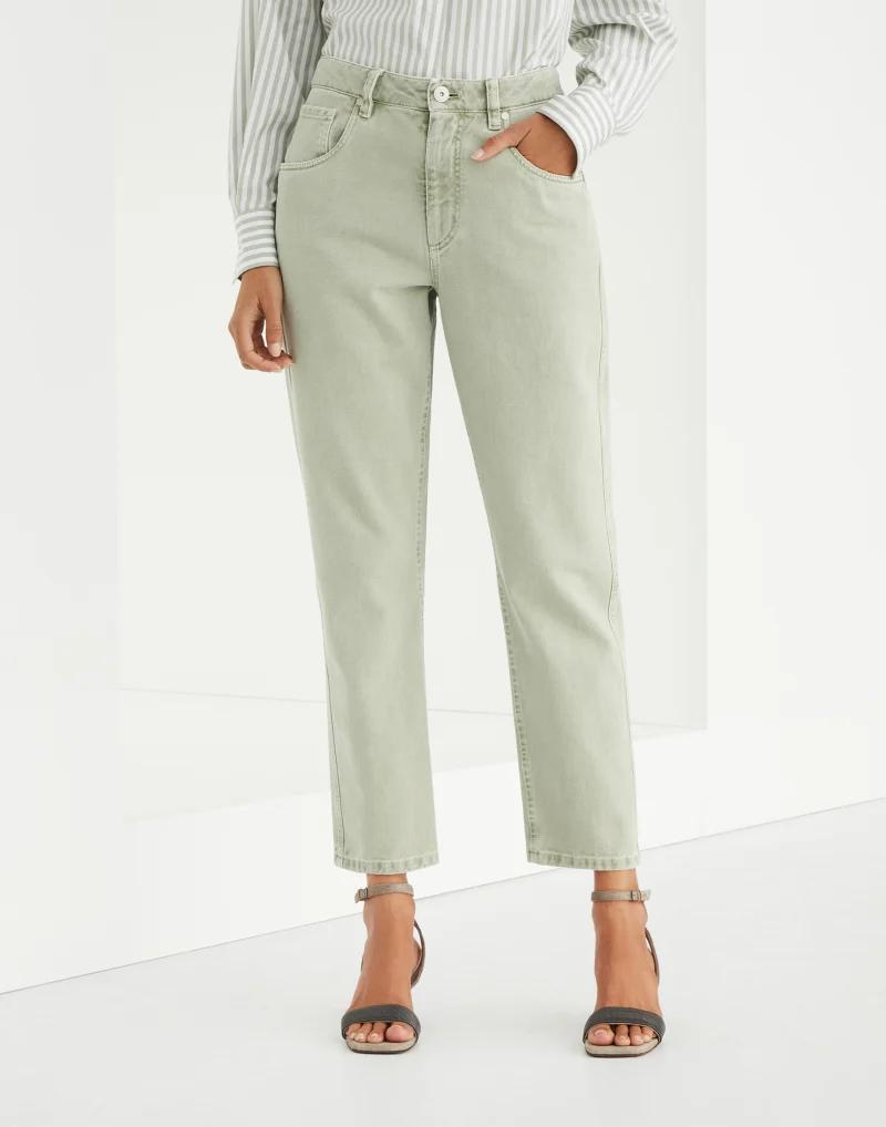 BRUNELLO CUCINELLI WOMEN'S MINT TAILORED TROUSERS