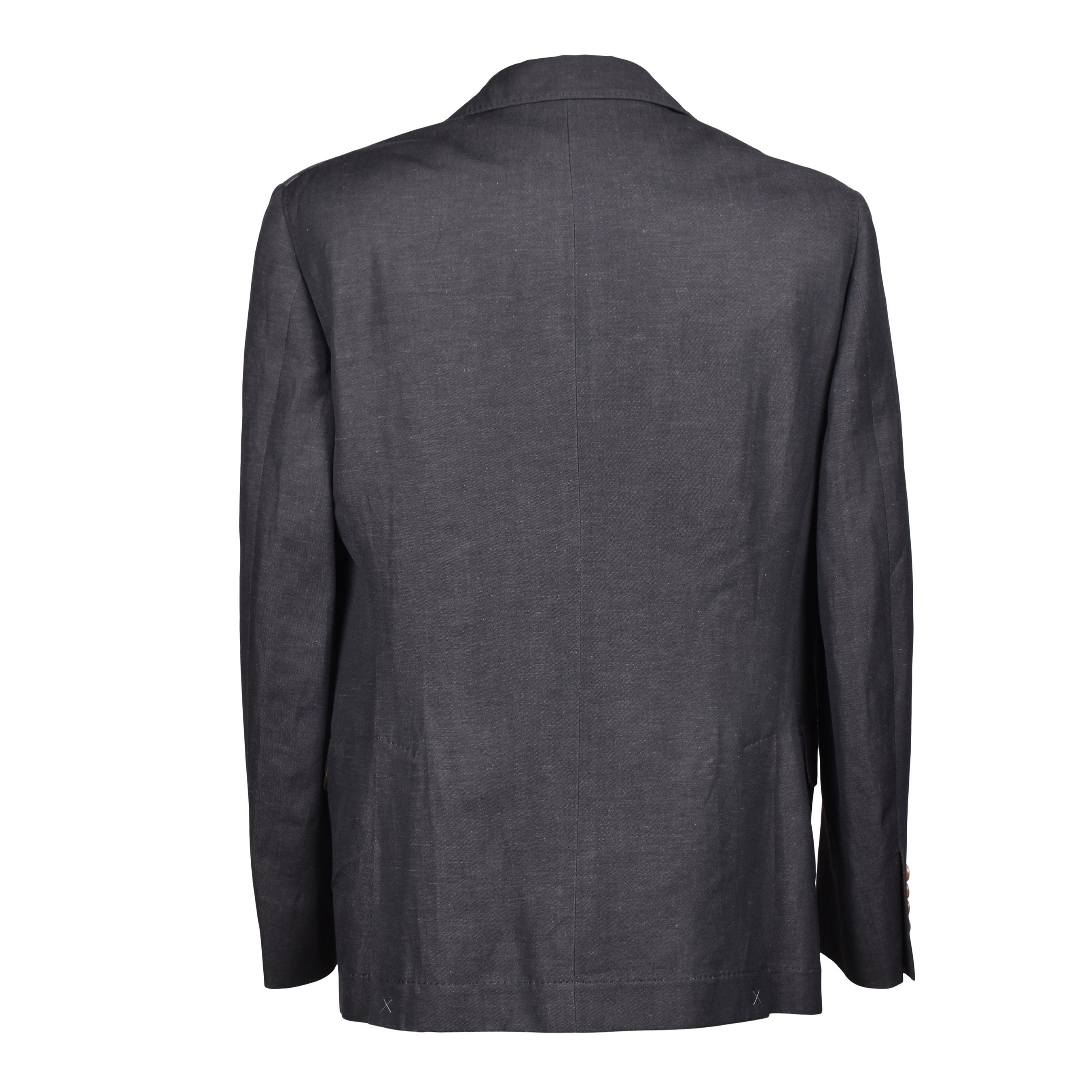 BRUNELLO CUCINELLI MEN'S DARK GREY WOOL LINEN SUIT