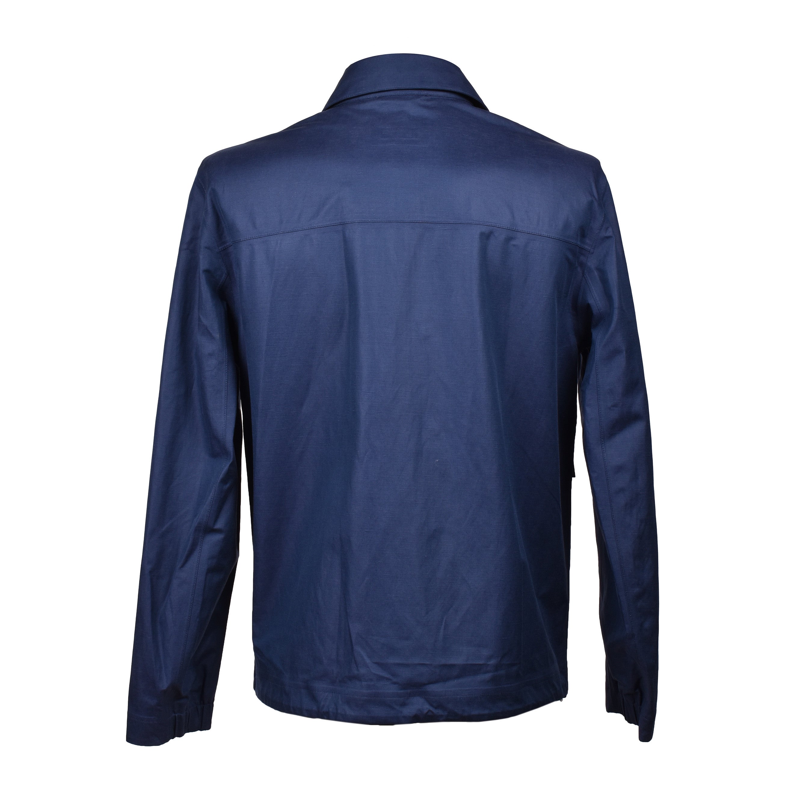 BRUNELLO CUCINELLI MEN'S NAVY SILK BLEND JACKET