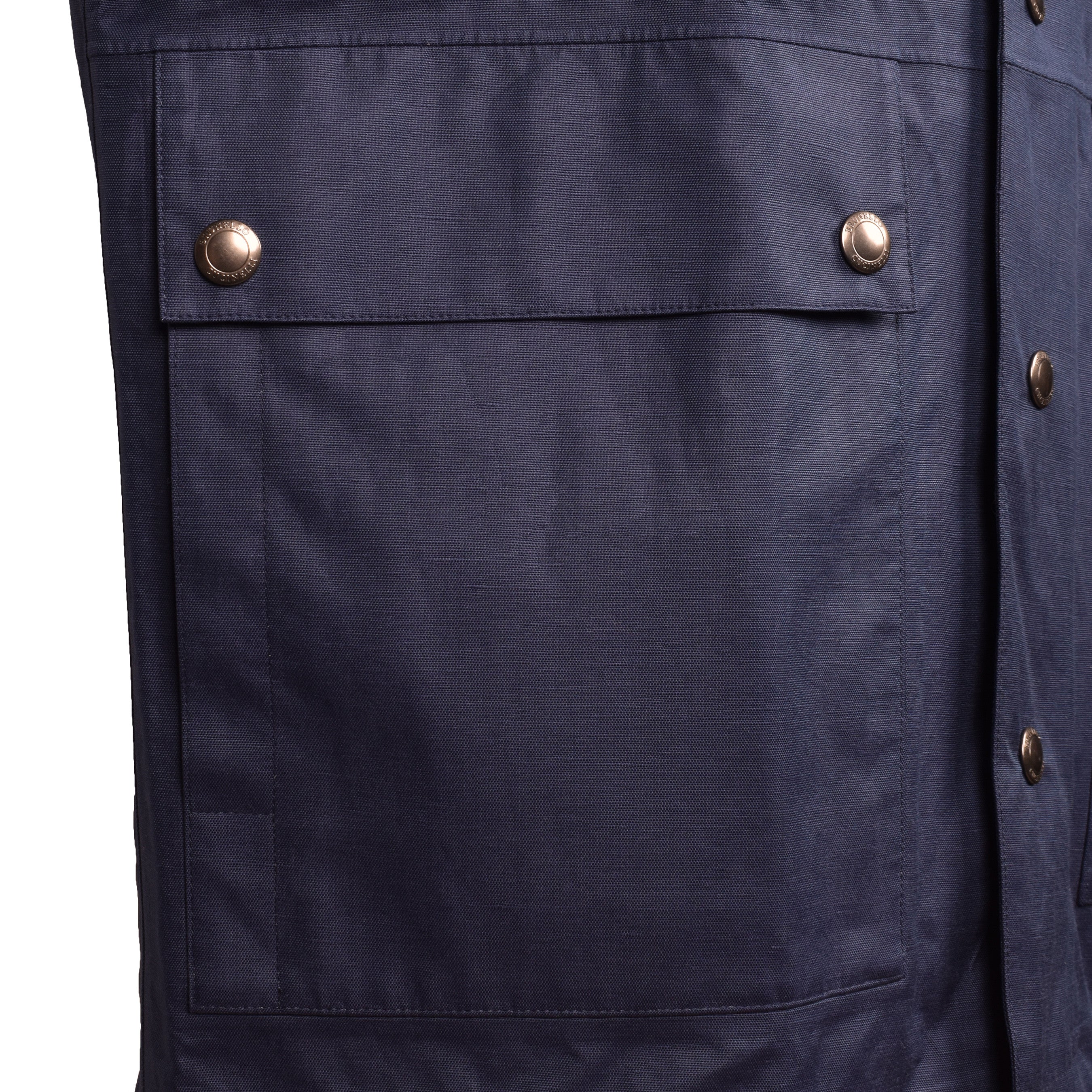 BRUNELLO CUCINELLI MEN'S NAVY SILK BLEND JACKET