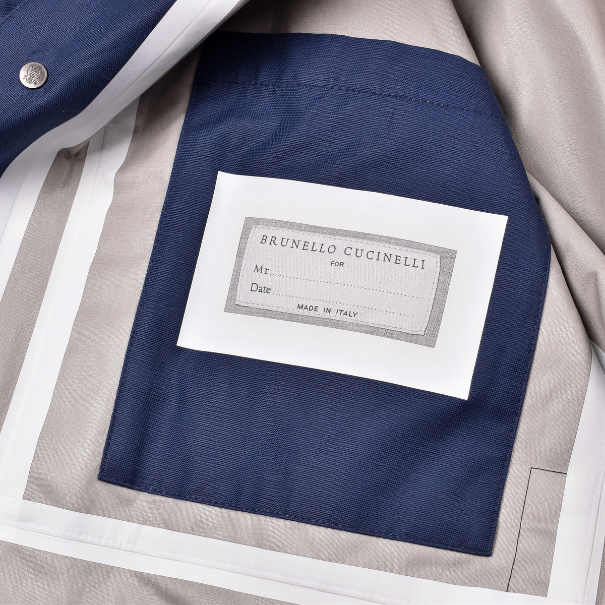 BRUNELLO CUCINELLI MEN'S NAVY SILK BLEND JACKET
