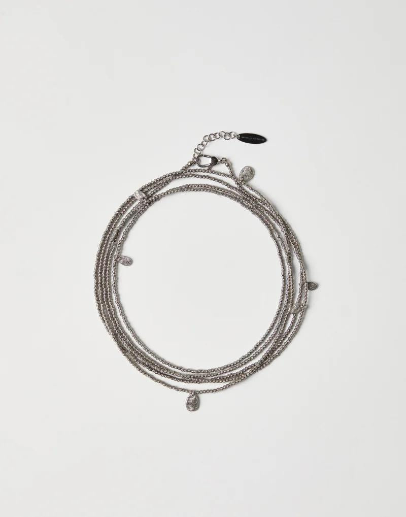 BRUNELLO CUCINELLI WOMEN'S SMOKED PALLADIUM ARGENTO 925 LAYERED NECKLACE