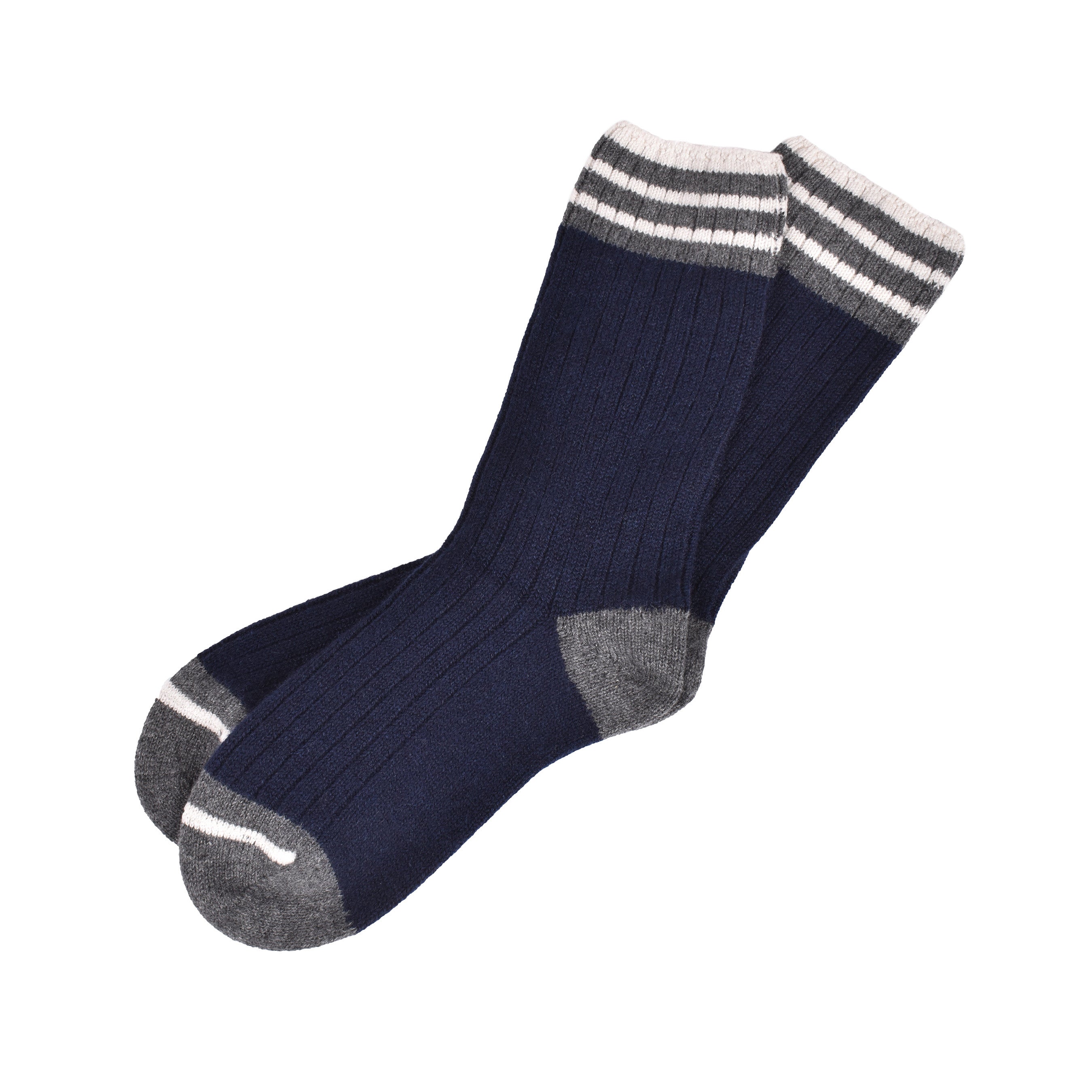 BRUNELLO CUCINELLI MEN'S 100% CASHMERE TWO TONE MID CALF CASUAL SOCKS NEW
