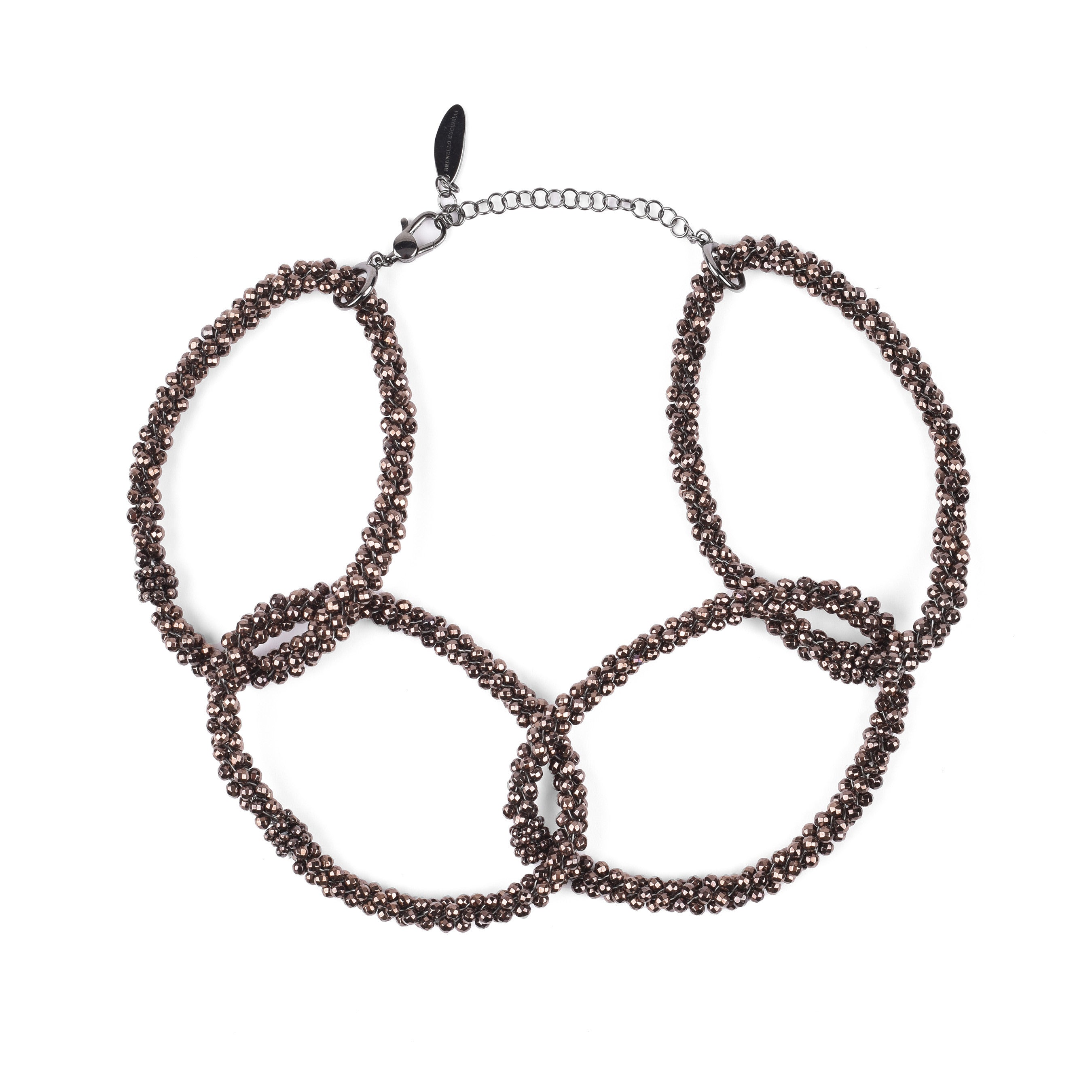 BRUNELLO CUCINELLI WOMEN'S BROWN HEMATITE CHAIN LINK CHOKER