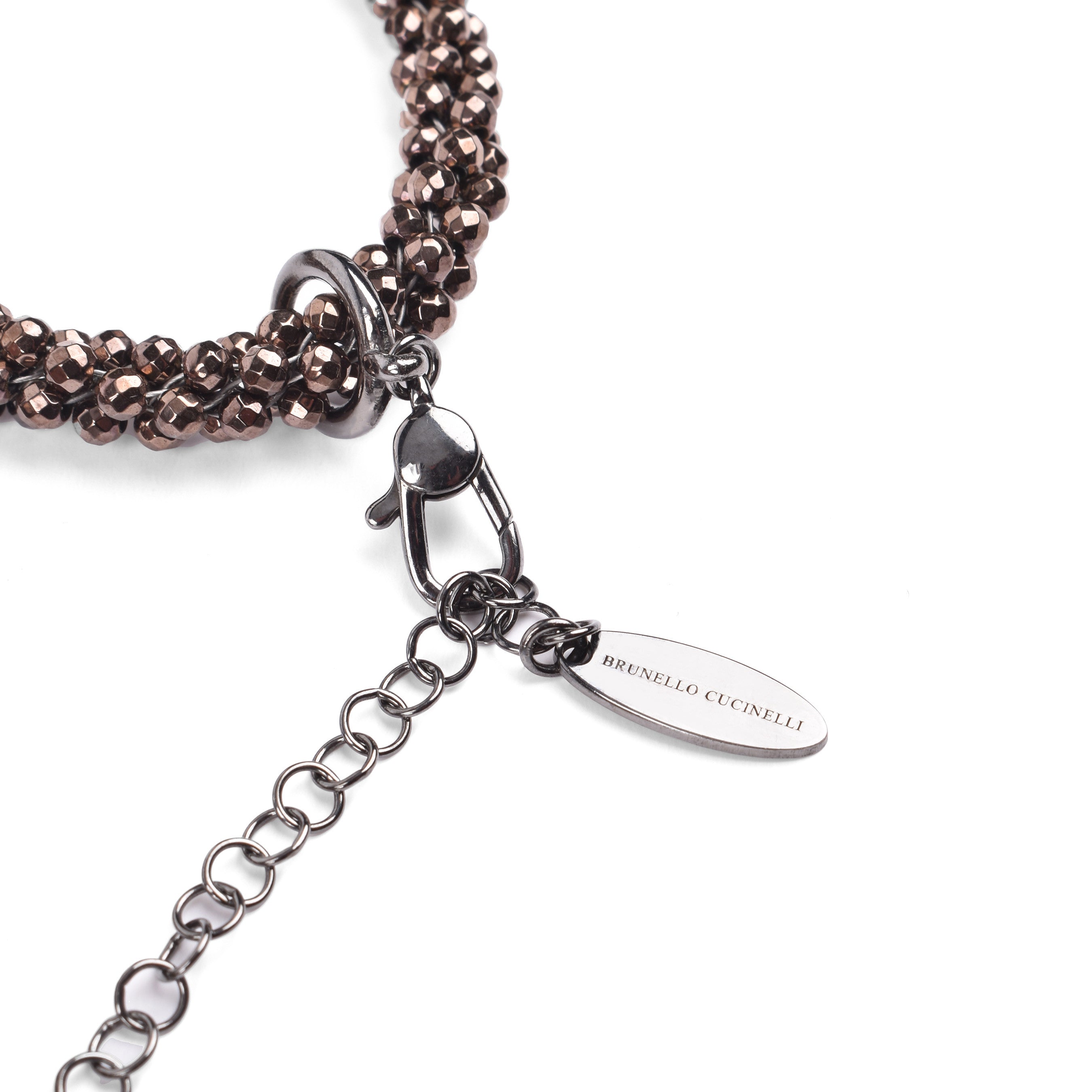 BRUNELLO CUCINELLI WOMEN'S BROWN HEMATITE CHAIN LINK CHOKER
